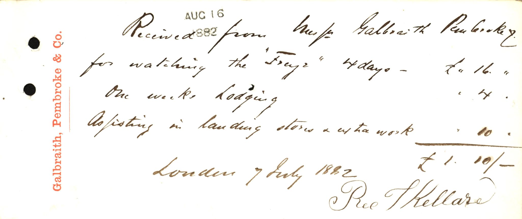 Pa 63 - Østlandske skibsassuranceforening, VEMU/A-1079/G/Ga/L0015/0010: Havaridokumenter / Cuba, Sirius, Freyr, Noatun, Frey, 1882, s. 46