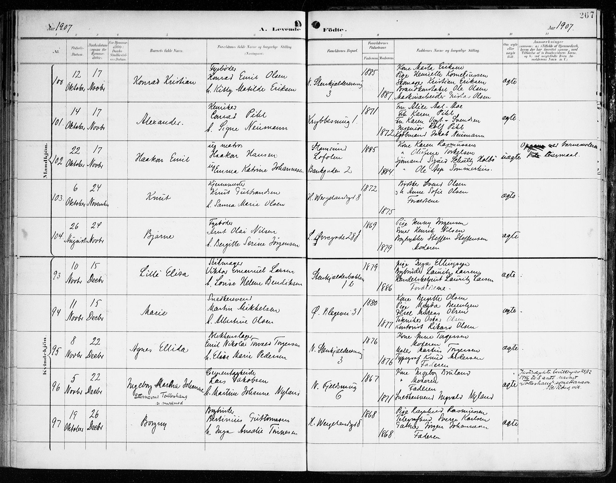 Korskirken sokneprestembete, AV/SAB-A-76101/H/Haa/L0023: Ministerialbok nr. B 9, 1899-1908, s. 267