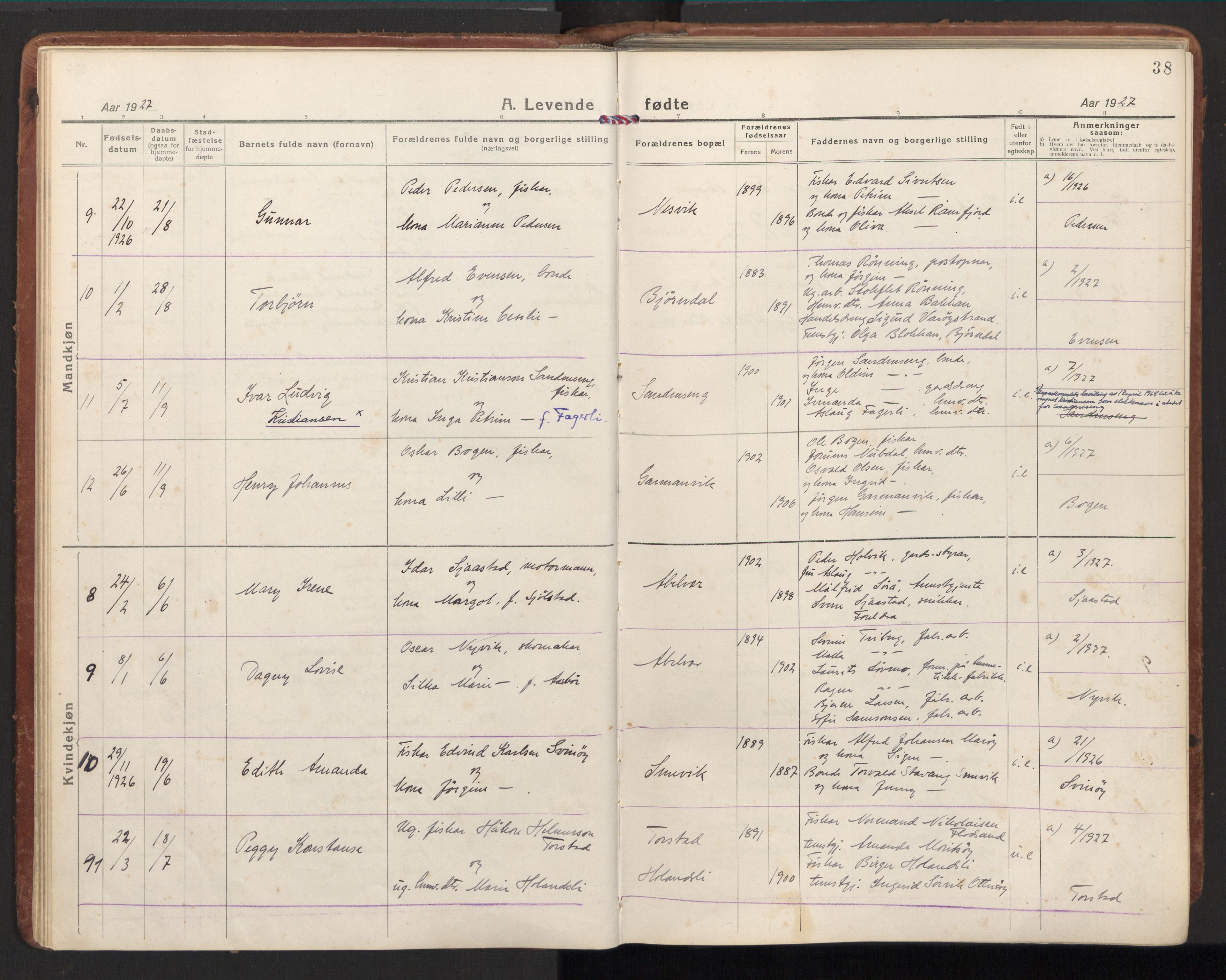 Ministerialprotokoller, klokkerbøker og fødselsregistre - Nord-Trøndelag, AV/SAT-A-1458/784/L0678: Ministerialbok nr. 784A13, 1921-1938, s. 38