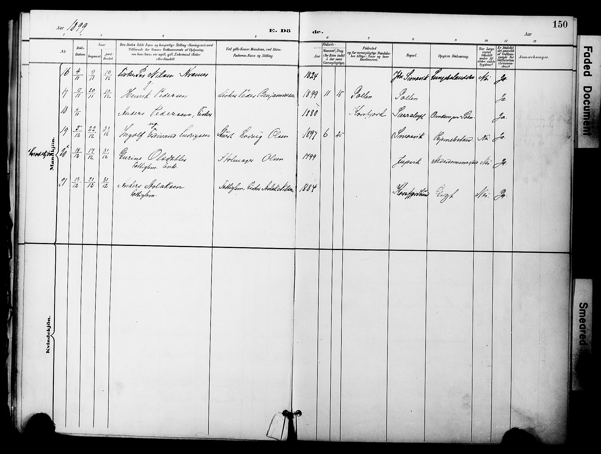 Talvik sokneprestkontor, AV/SATØ-S-1337/H/Ha/L0014kirke: Ministerialbok nr. 14, 1897-1905, s. 150