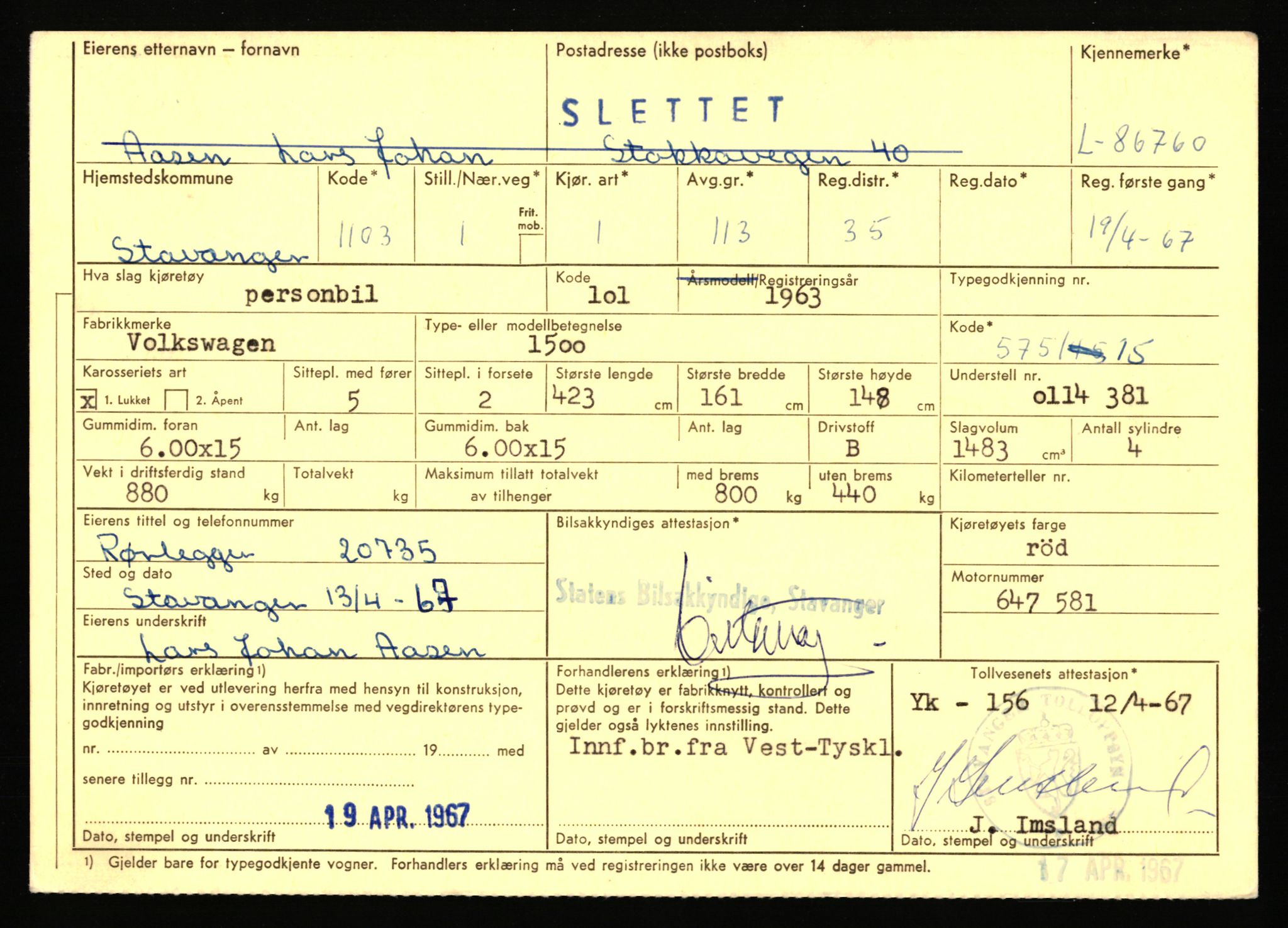 Stavanger trafikkstasjon, AV/SAST-A-101942/0/F/L0074: L-86500 - L-88799, 1930-1971, s. 225