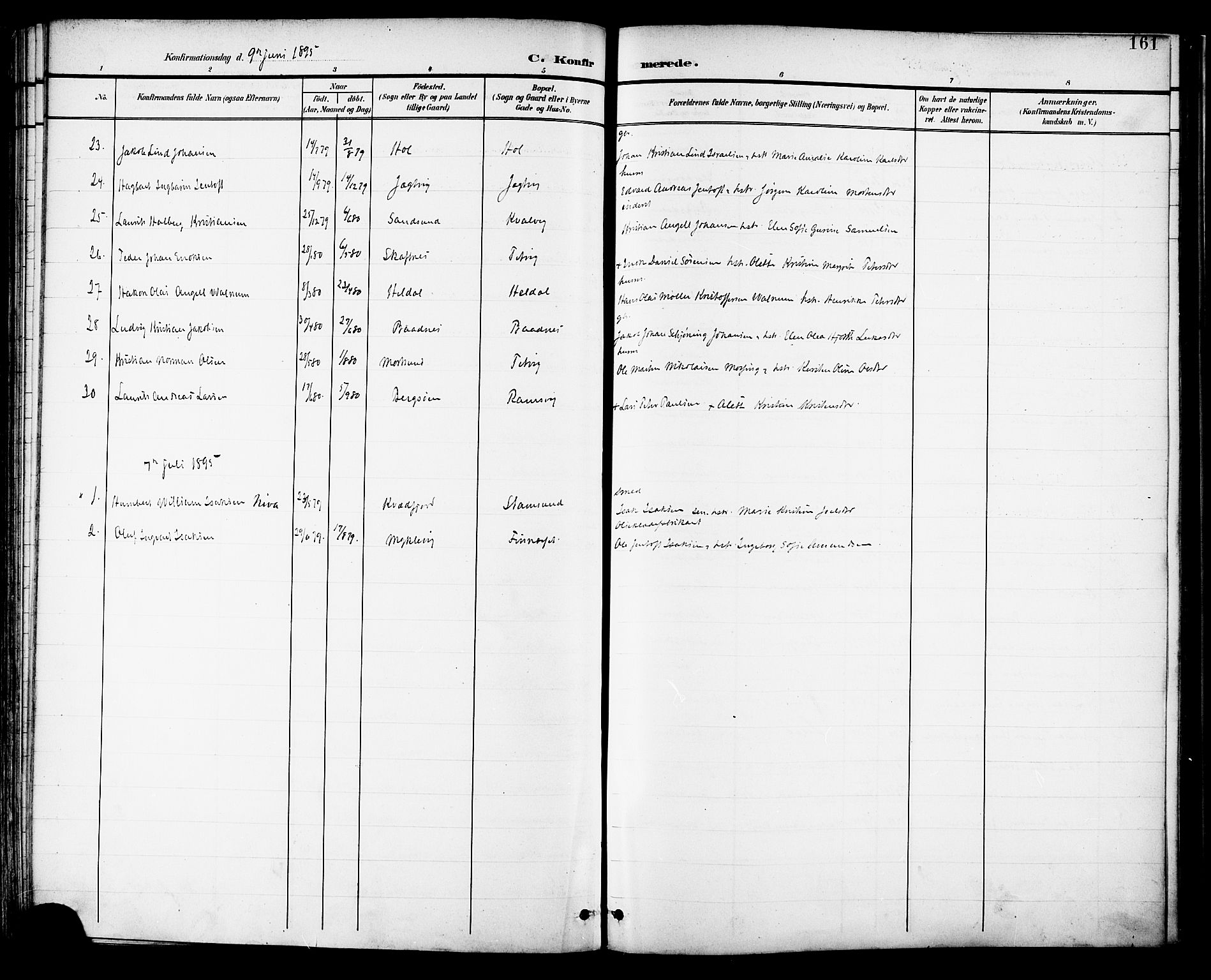 Ministerialprotokoller, klokkerbøker og fødselsregistre - Nordland, AV/SAT-A-1459/882/L1179: Ministerialbok nr. 882A01, 1886-1898, s. 161