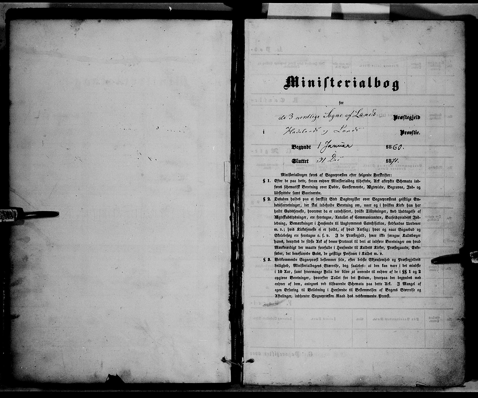 Nordre Land prestekontor, AV/SAH-PREST-124/H/Ha/Haa/L0001: Ministerialbok nr. 1, 1860-1871
