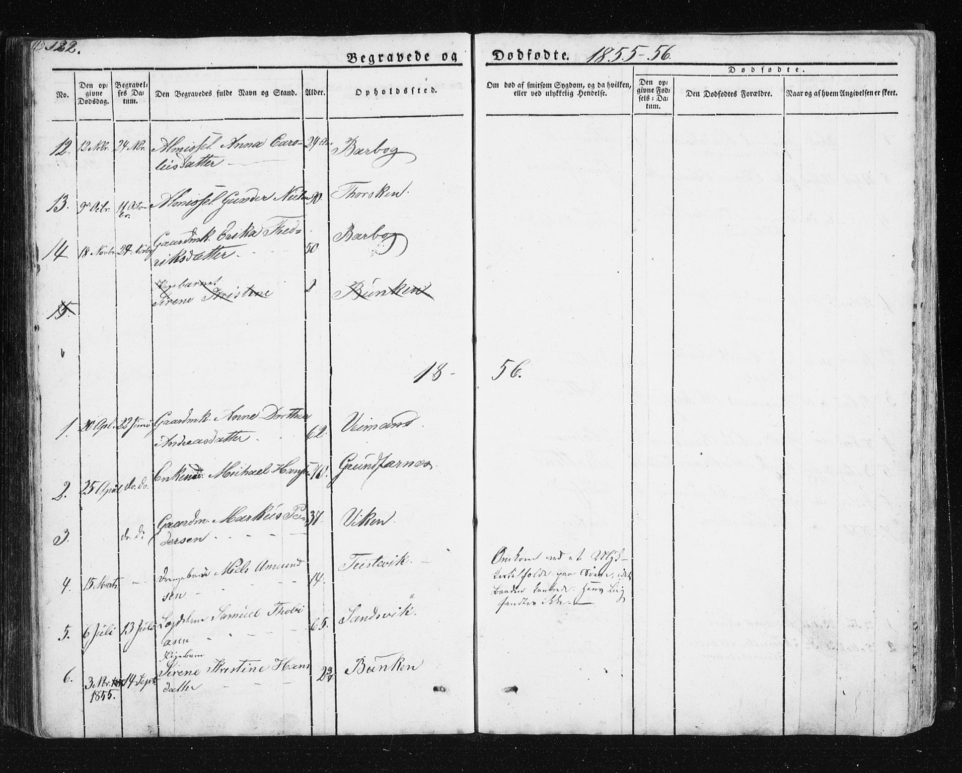Berg sokneprestkontor, AV/SATØ-S-1318/G/Ga/Gab/L0011klokker: Klokkerbok nr. 11, 1833-1878, s. 122