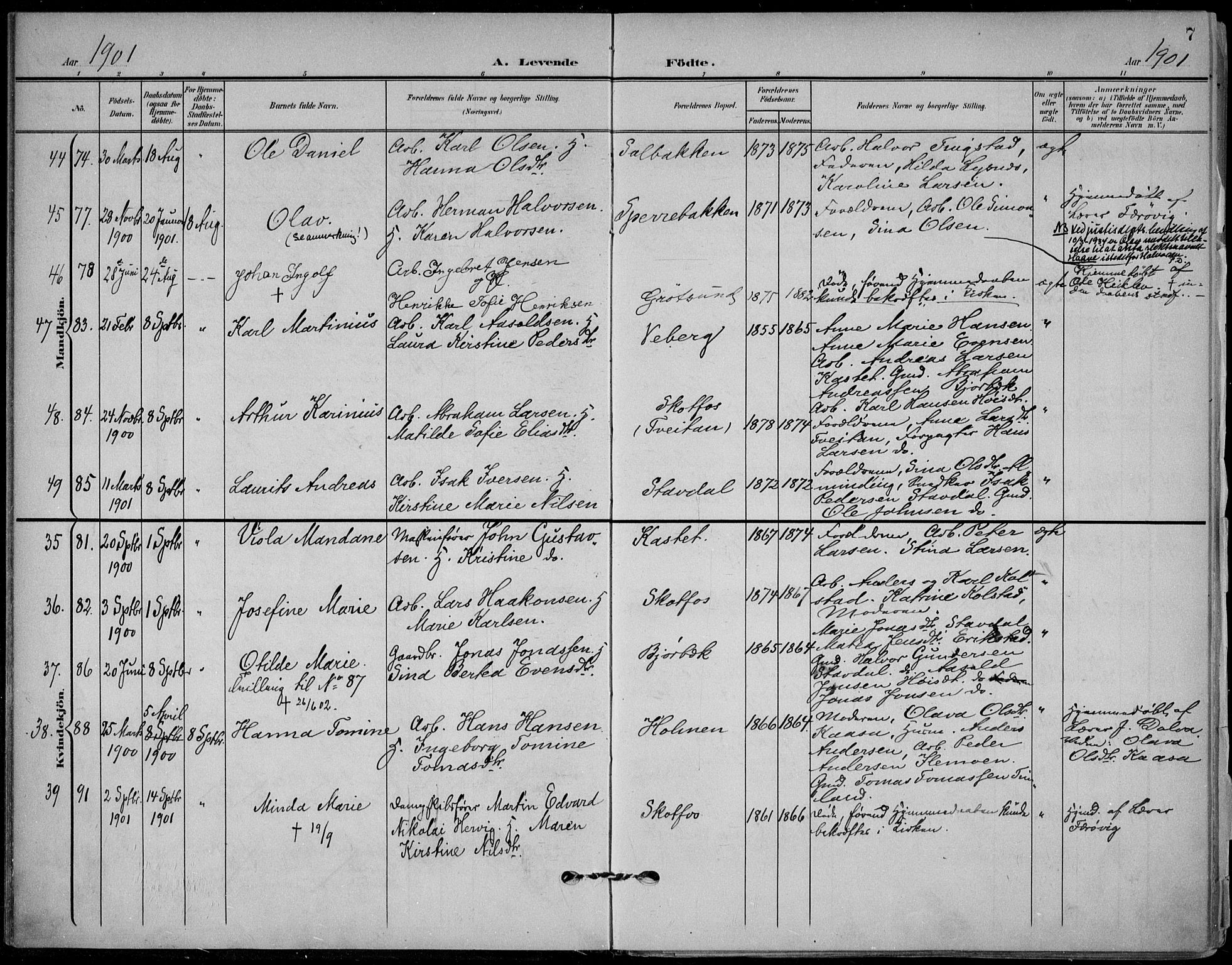 Solum kirkebøker, AV/SAKO-A-306/F/Fb/L0003: Ministerialbok nr. II 3, 1901-1912, s. 7