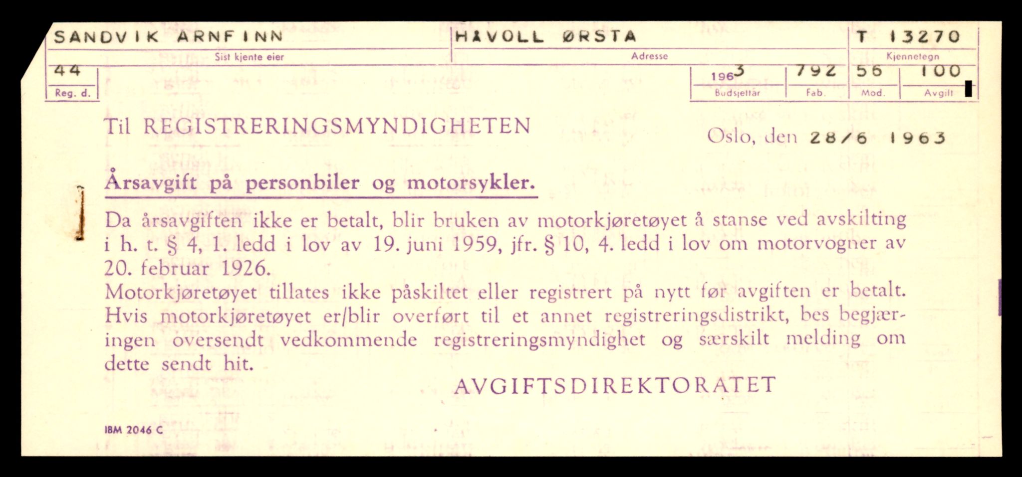 Møre og Romsdal vegkontor - Ålesund trafikkstasjon, AV/SAT-A-4099/F/Fe/L0038: Registreringskort for kjøretøy T 13180 - T 13360, 1927-1998, s. 1481