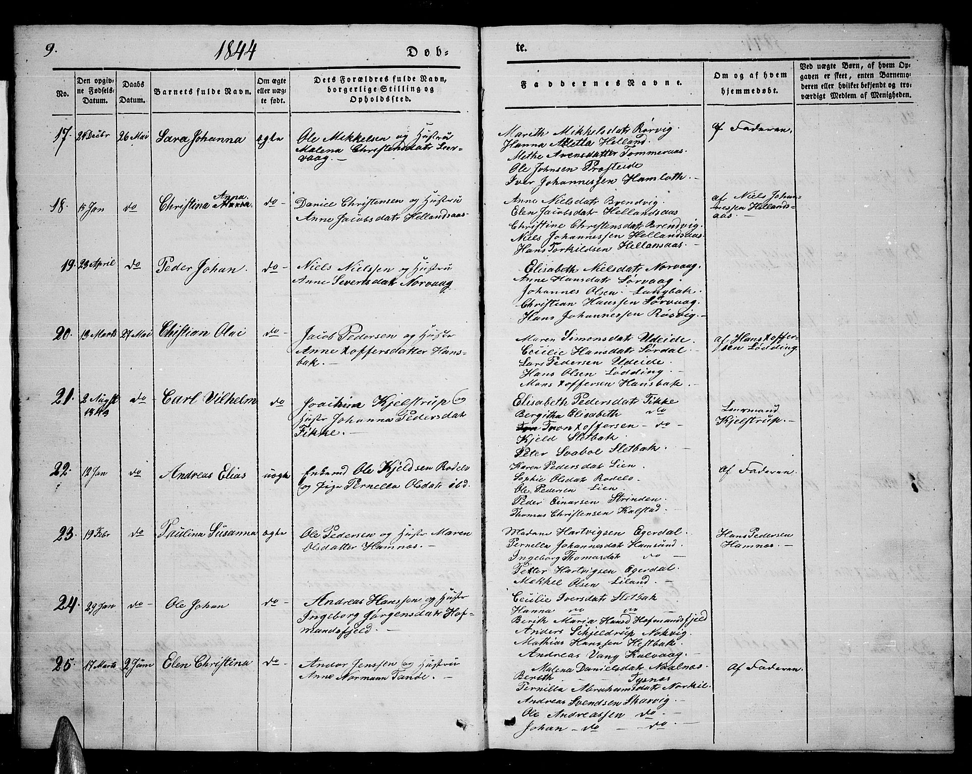 Ministerialprotokoller, klokkerbøker og fødselsregistre - Nordland, SAT/A-1459/859/L0856: Klokkerbok nr. 859C02, 1843-1854, s. 9