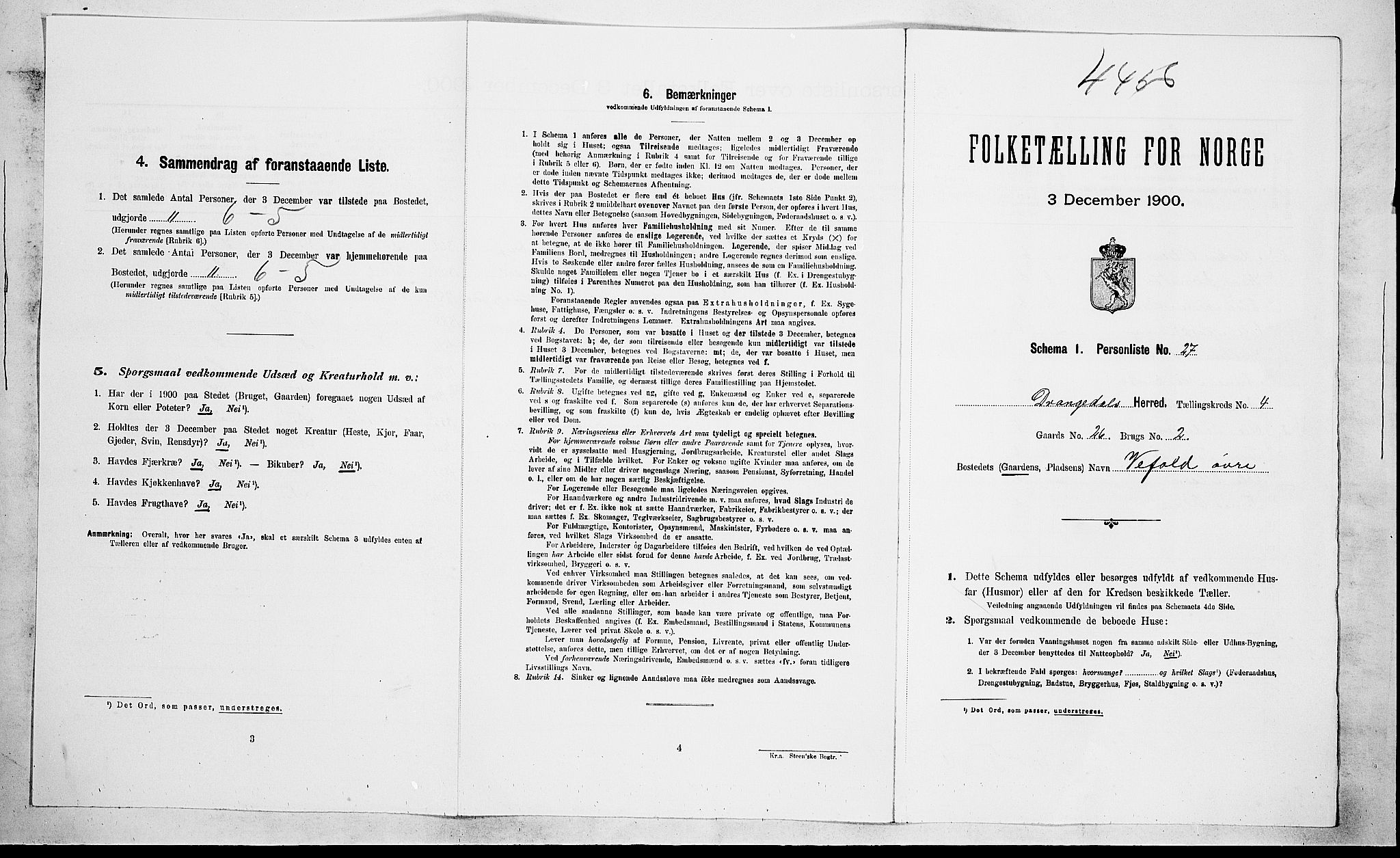 SAKO, Folketelling 1900 for 0817 Drangedal herred, 1900, s. 434