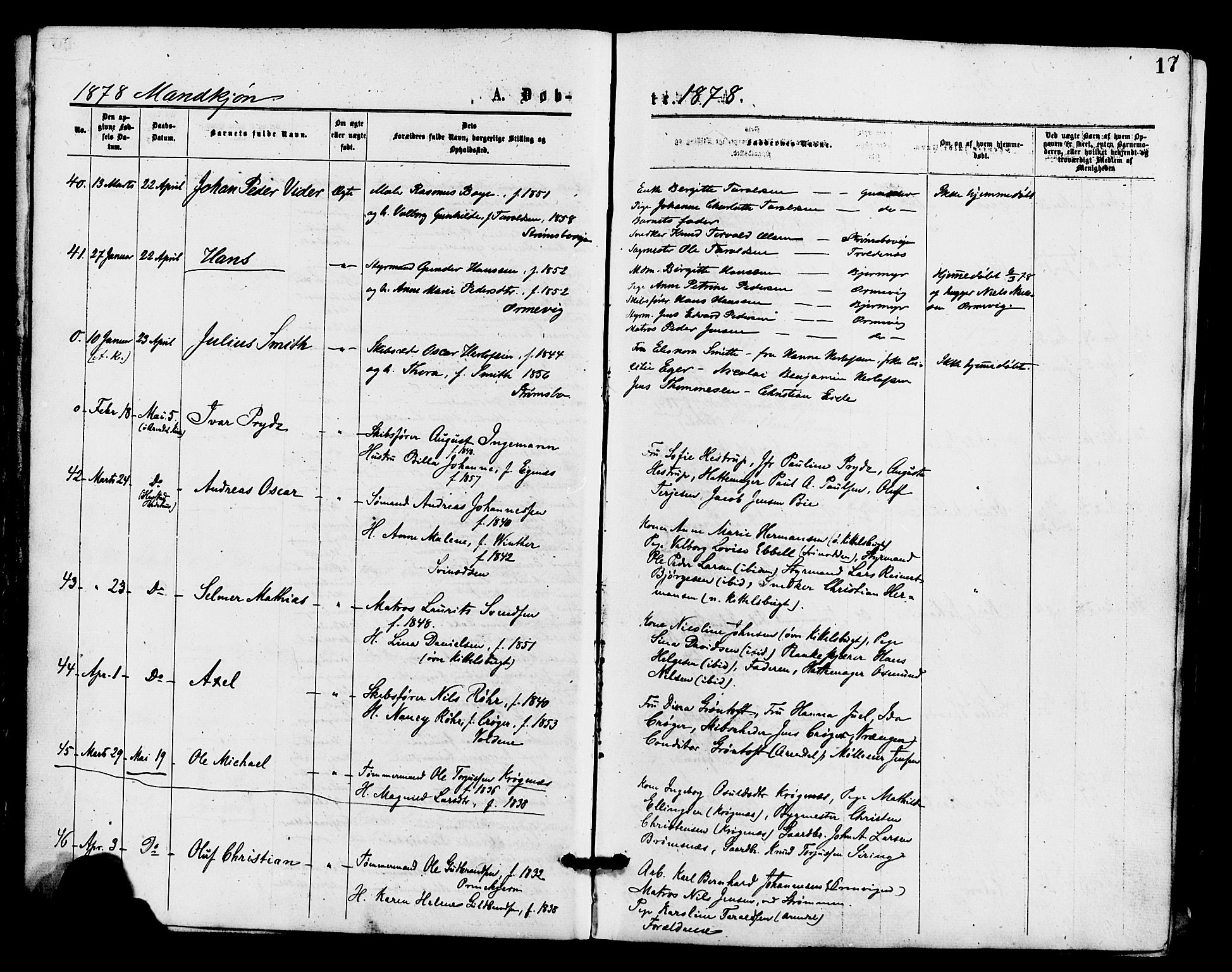 Barbu sokneprestkontor, AV/SAK-1111-0003/F/Fa/L0001: Ministerialbok nr. A 1 /1, 1878-1883, s. 17