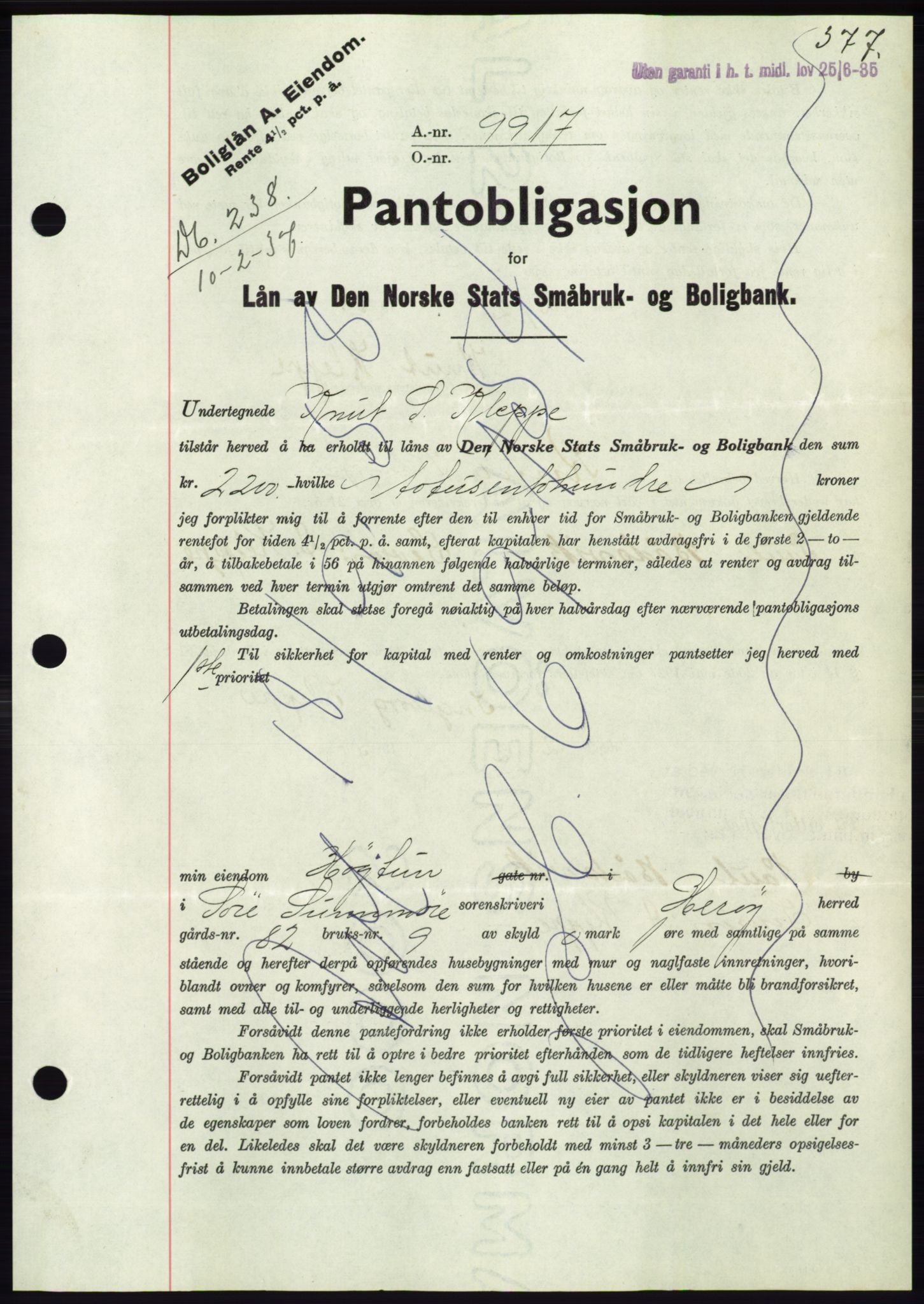 Søre Sunnmøre sorenskriveri, AV/SAT-A-4122/1/2/2C/L0062: Pantebok nr. 56, 1936-1937, Dagboknr: 238/1937