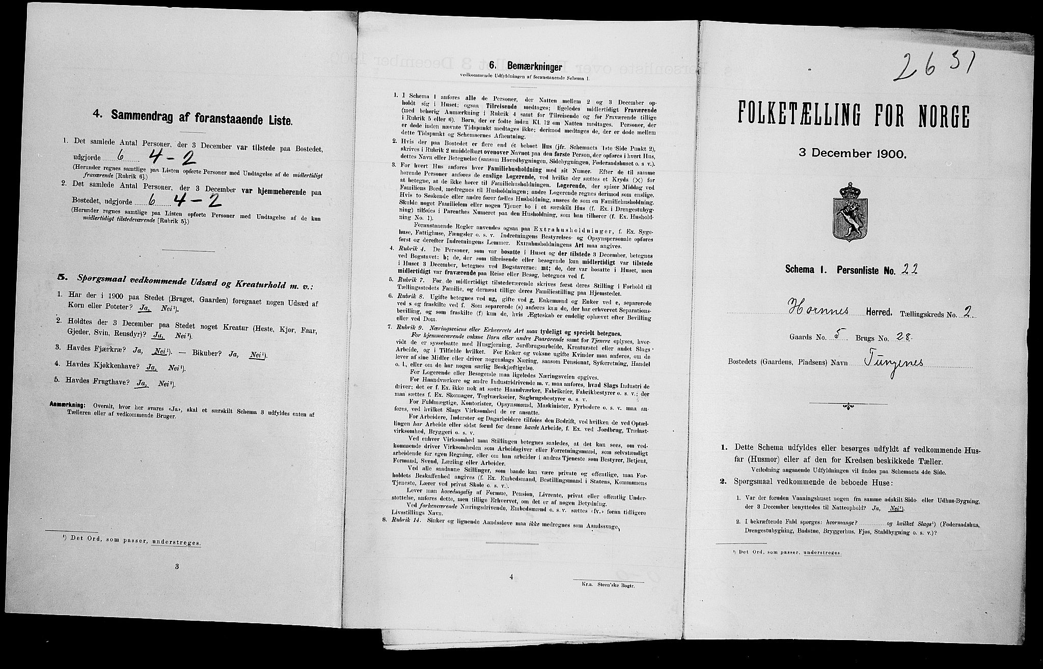 SAK, Folketelling 1900 for 0936 Hornnes herred, 1900, s. 145