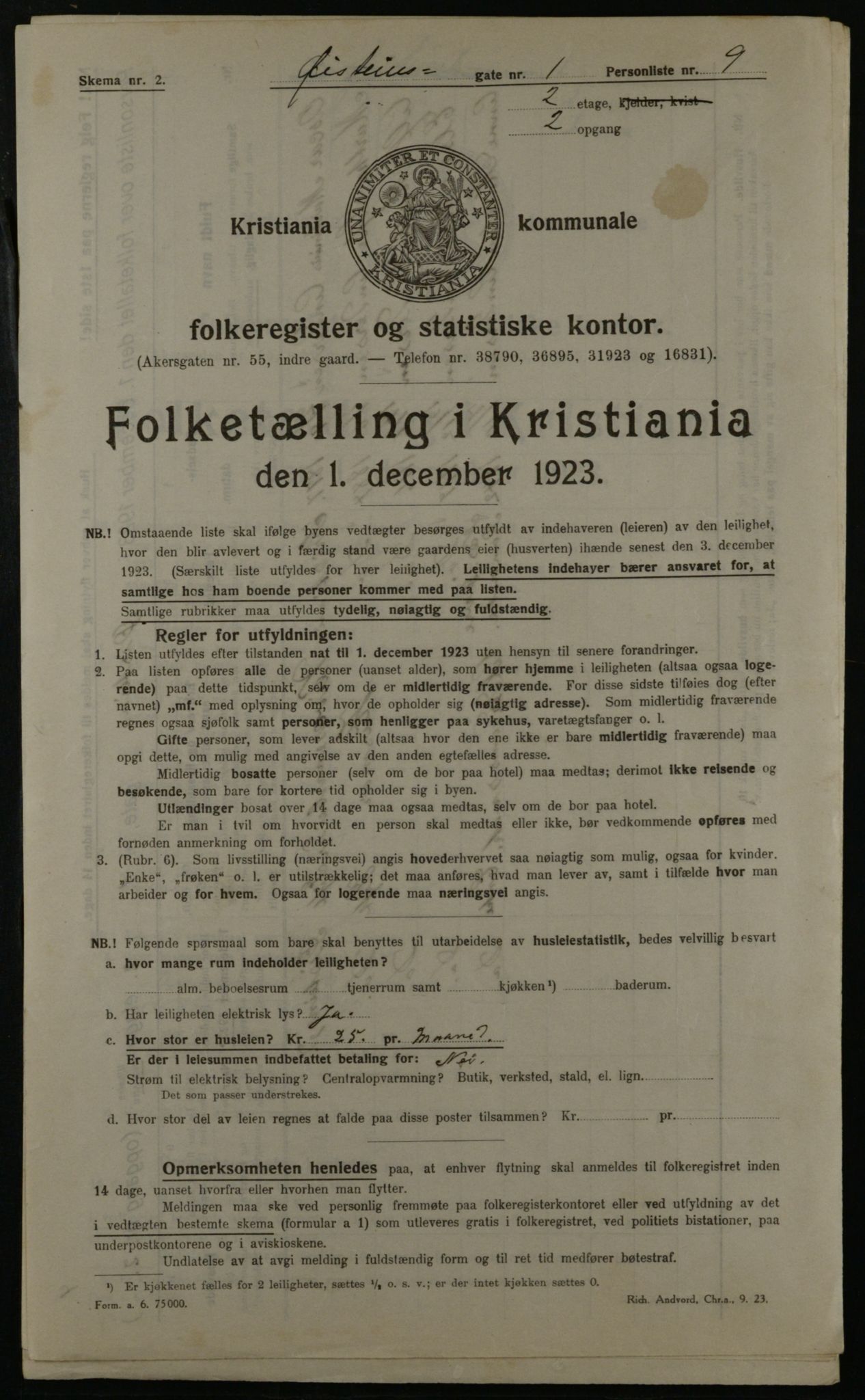 OBA, Kommunal folketelling 1.12.1923 for Kristiania, 1923, s. 36274