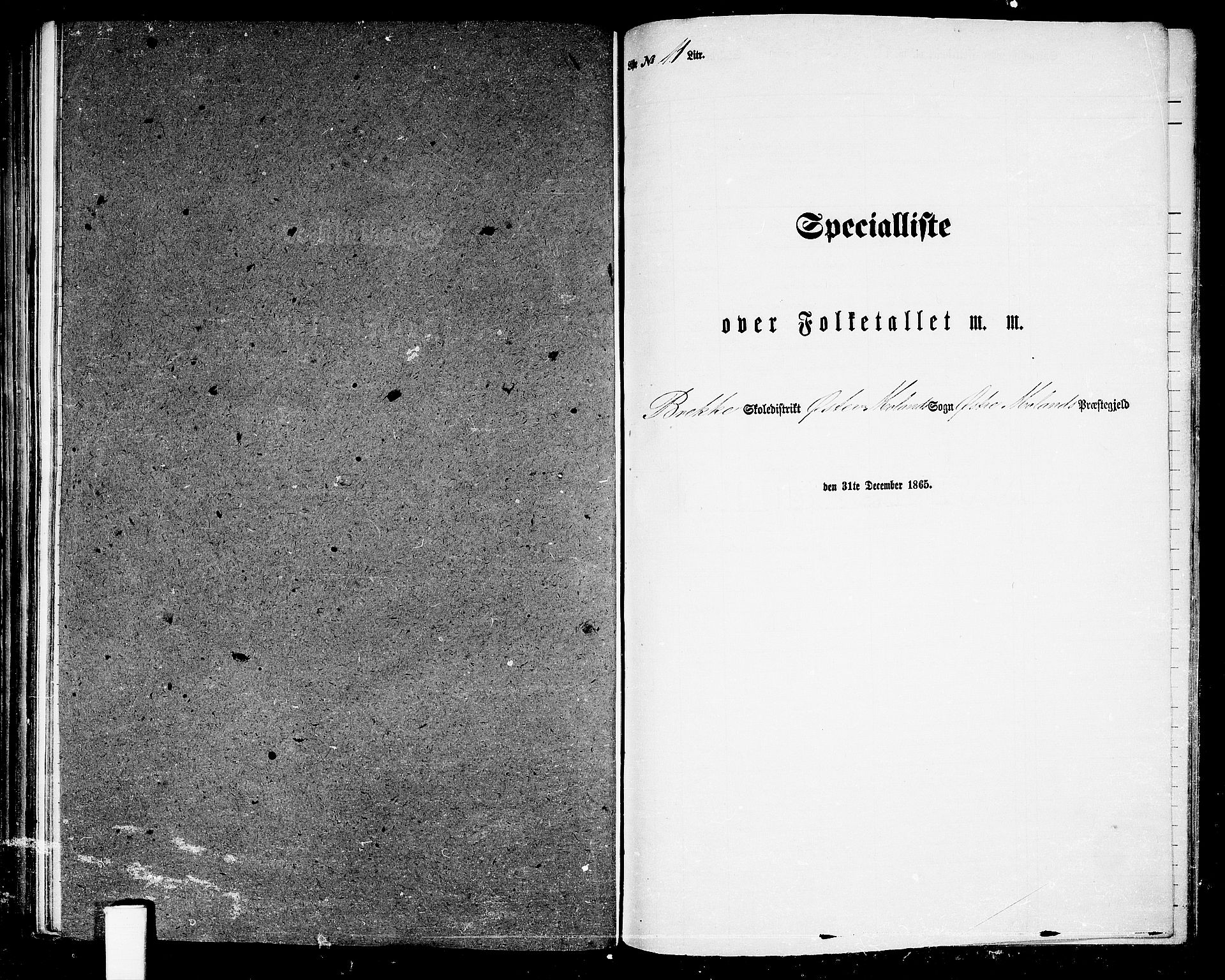 RA, Folketelling 1865 for 0918P Austre Moland prestegjeld, 1865, s. 278