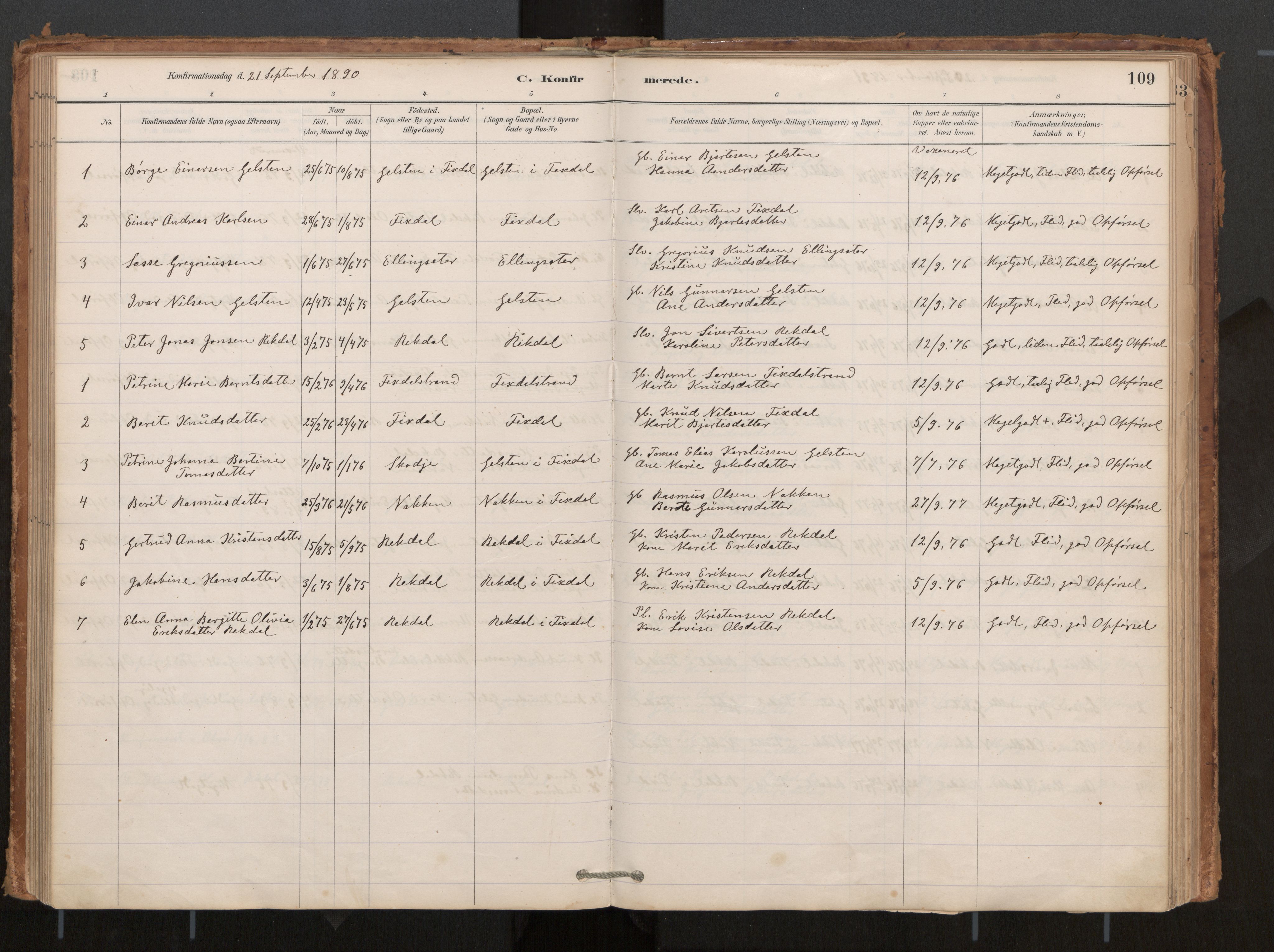 Ministerialprotokoller, klokkerbøker og fødselsregistre - Møre og Romsdal, AV/SAT-A-1454/540/L0540a: Ministerialbok nr. 540A02, 1884-1908, s. 109