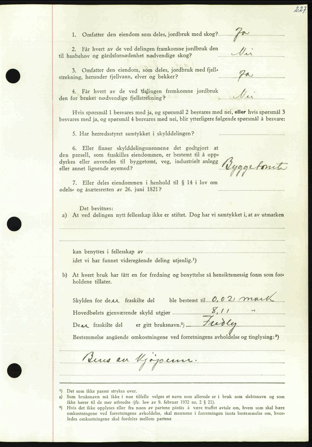 Nordmøre sorenskriveri, AV/SAT-A-4132/1/2/2Ca: Pantebok nr. A112, 1949-1949, Dagboknr: 2337/1949