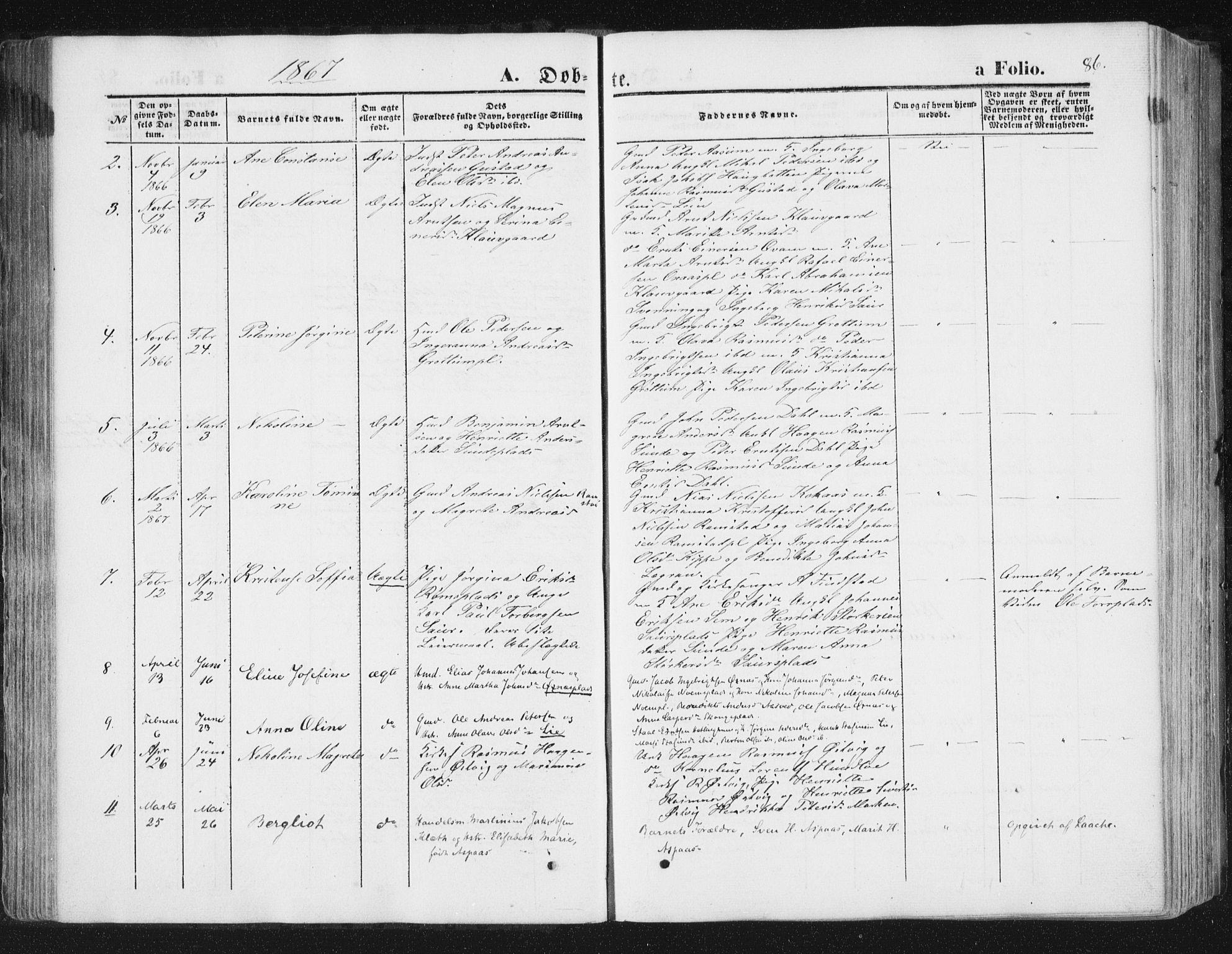 Ministerialprotokoller, klokkerbøker og fødselsregistre - Nord-Trøndelag, SAT/A-1458/746/L0447: Ministerialbok nr. 746A06, 1860-1877, s. 86