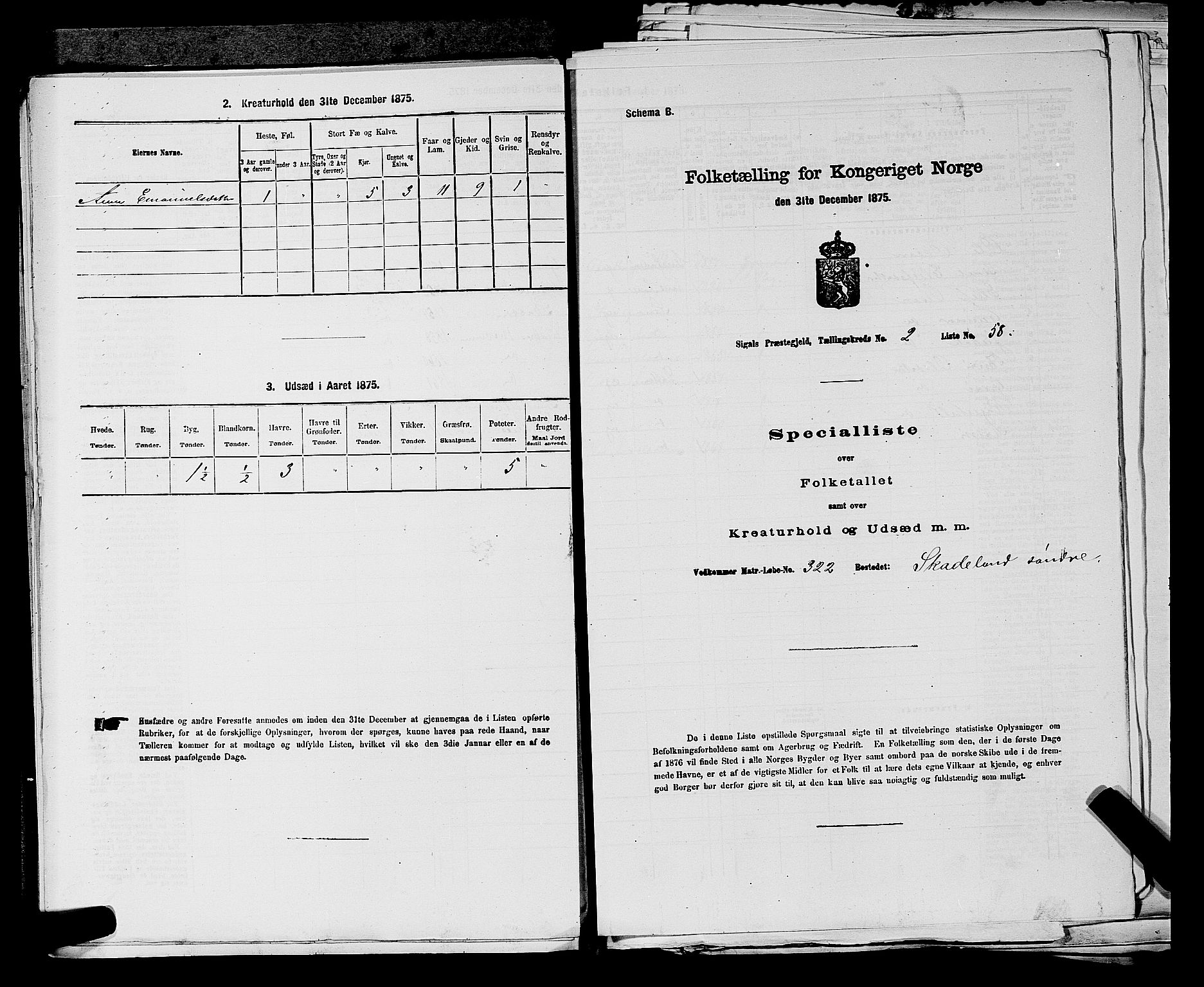 SAKO, Folketelling 1875 for 0621P Sigdal prestegjeld, 1875, s. 2123