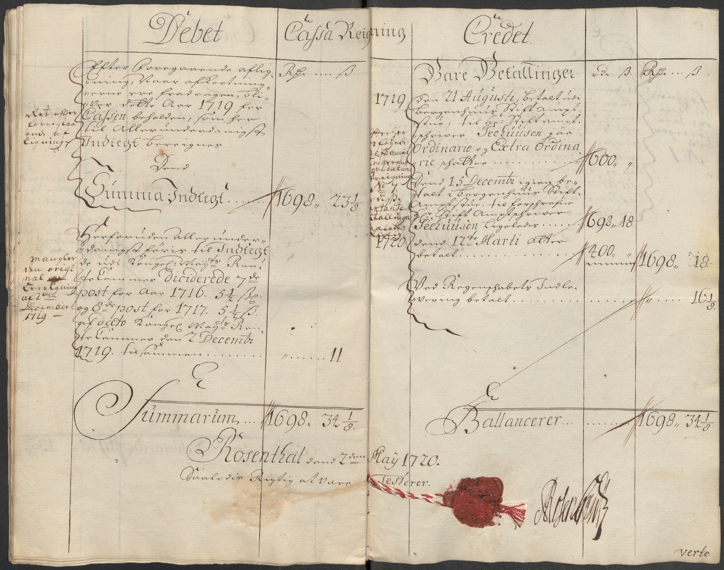 Rentekammeret inntil 1814, Reviderte regnskaper, Fogderegnskap, RA/EA-4092/R49/L3140: Fogderegnskap Rosendal Baroni, 1718-1720, s. 104