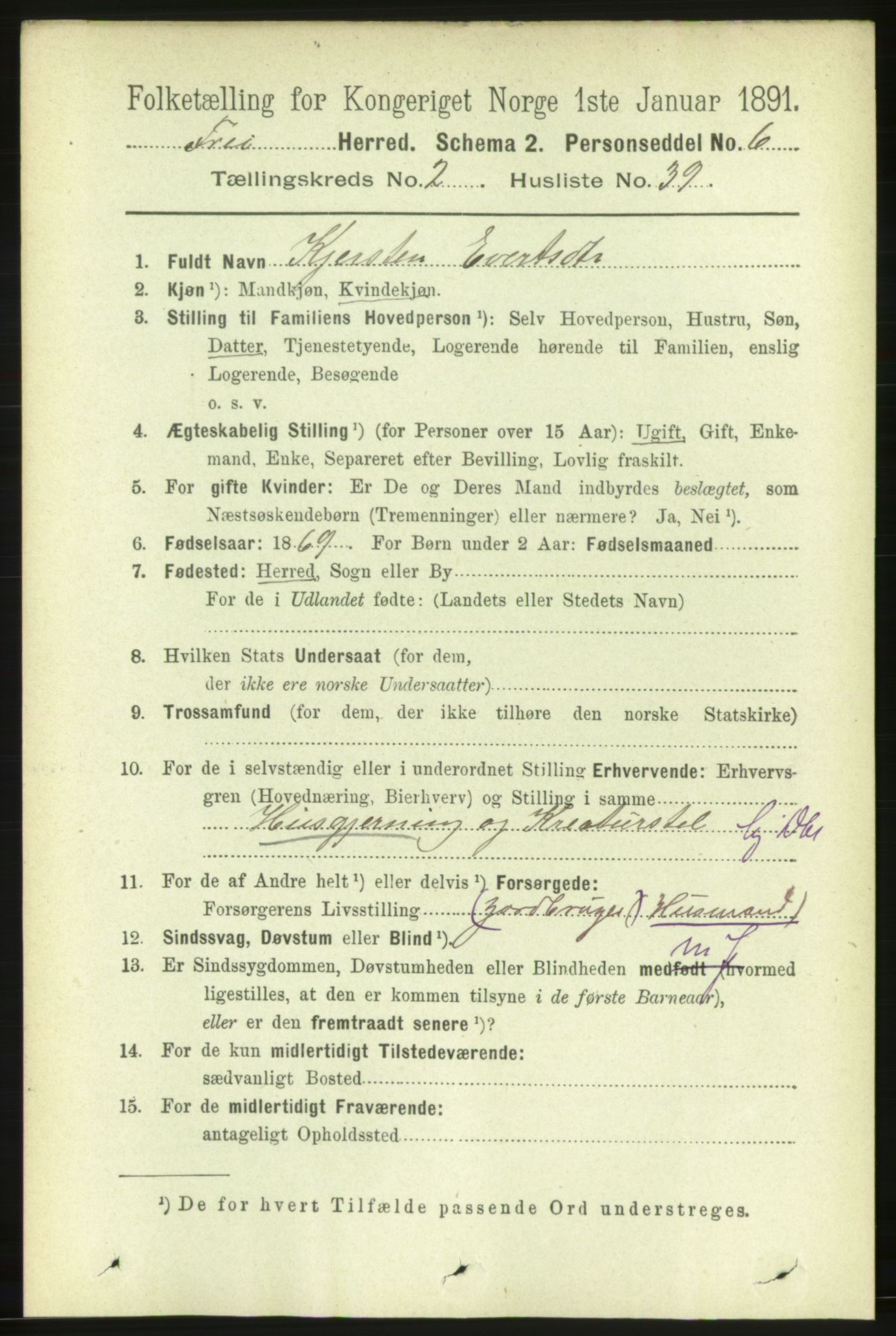 RA, Folketelling 1891 for 1556 Frei herred, 1891, s. 998