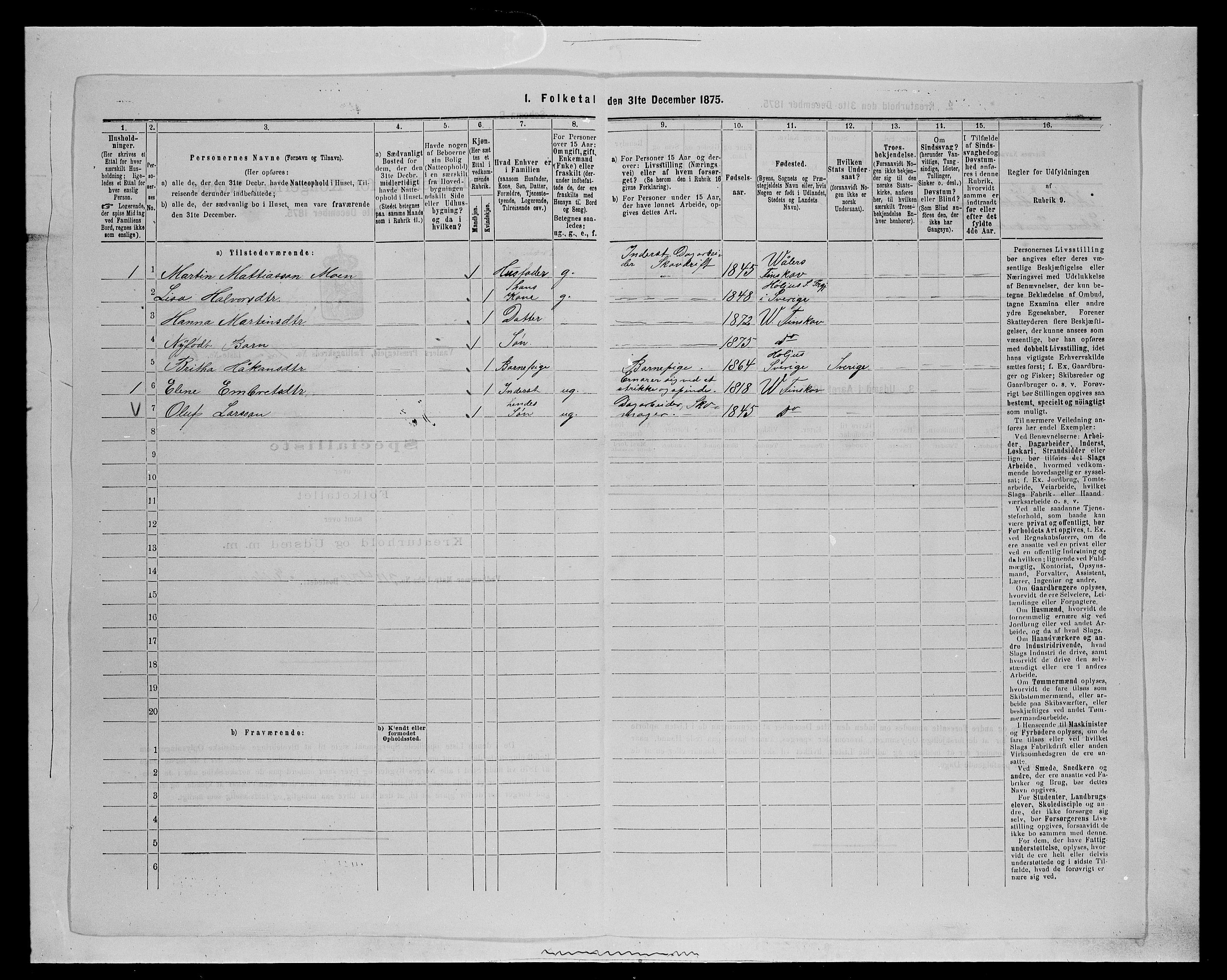 SAH, Folketelling 1875 for 0426P Våler prestegjeld (Hedmark), 1875, s. 1376