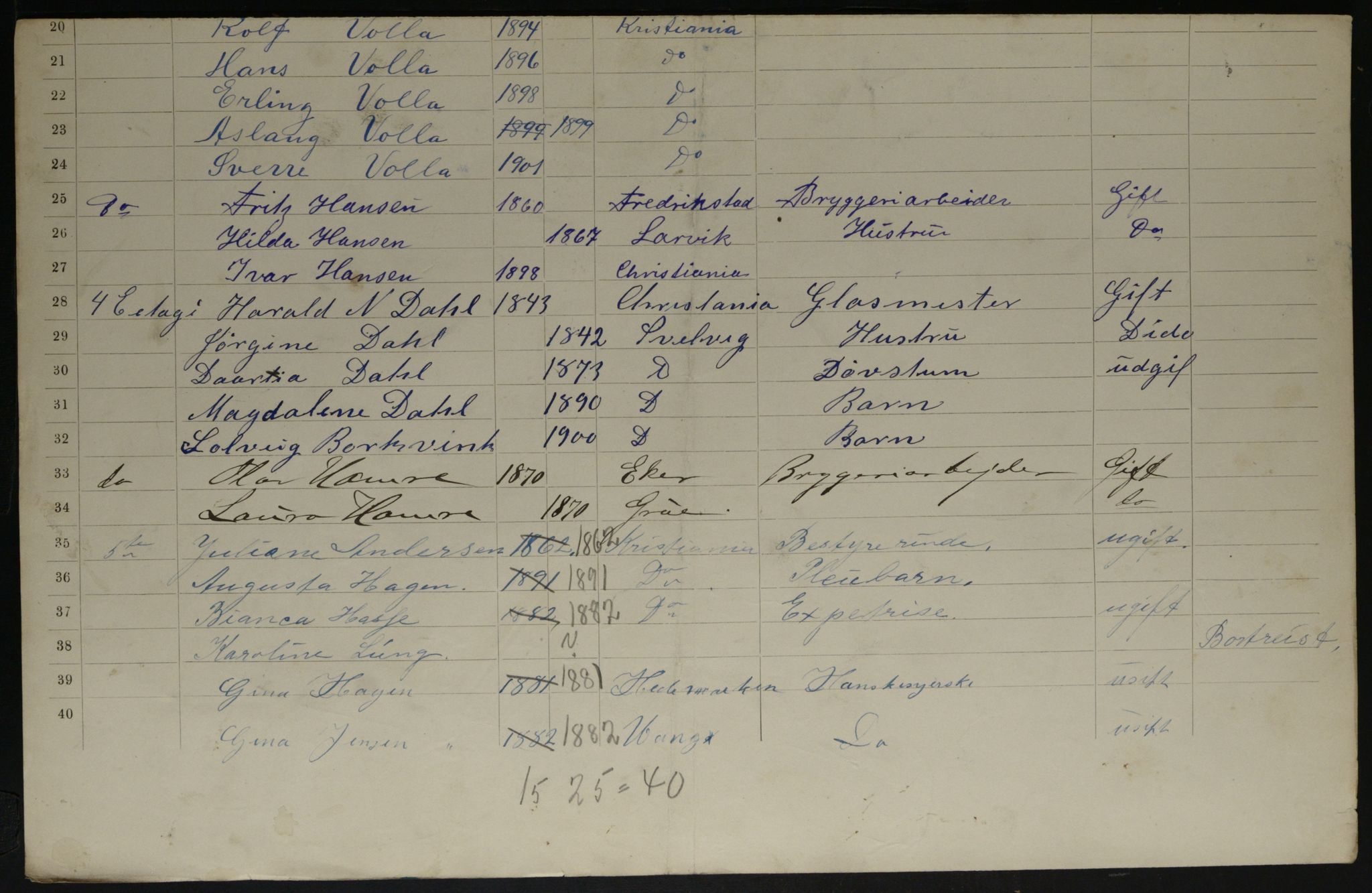 OBA, Kommunal folketelling 31.12.1901 for Kristiania kjøpstad, 1901, s. 13994
