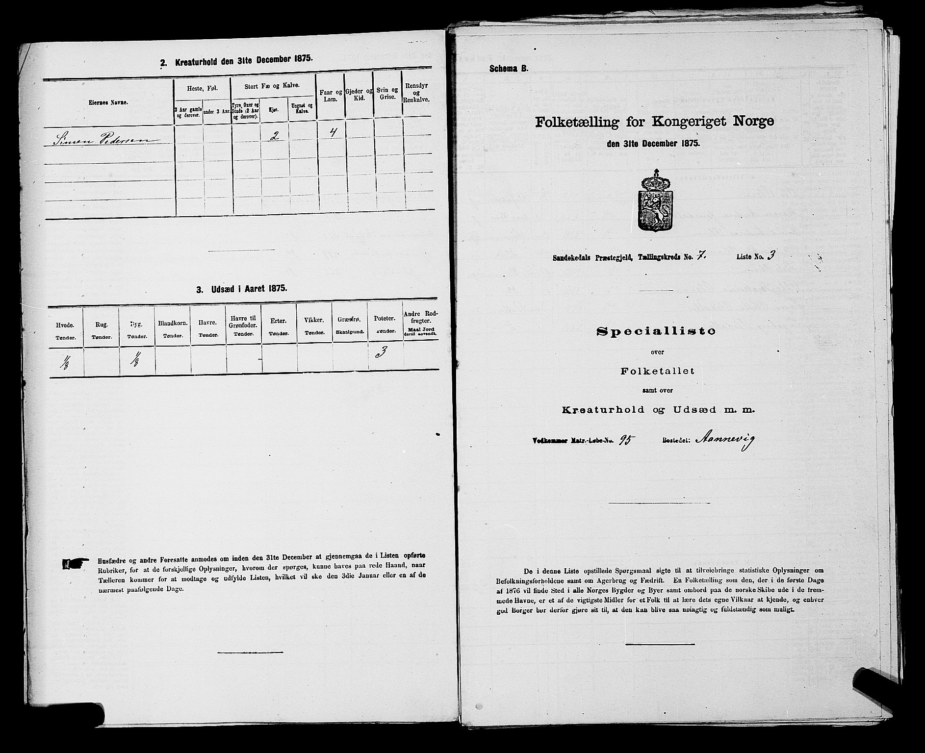 SAKO, Folketelling 1875 for 0816P Sannidal prestegjeld, 1875, s. 549