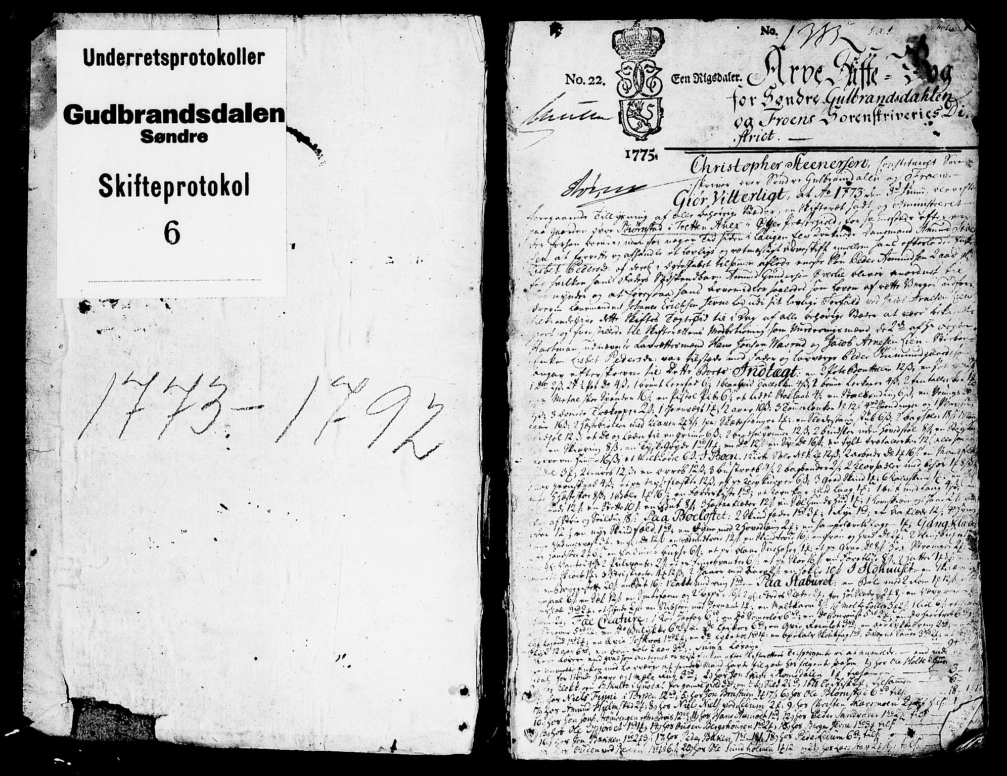 Sør-Gudbrandsdal tingrett, AV/SAH-TING-004/J/Ja/Jaa/L0006: Skifteprotokoll, 1773-1792, s. 0b-1a