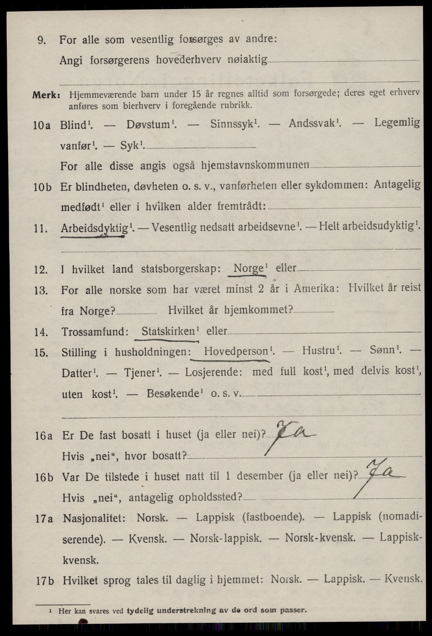 SAT, Folketelling 1920 for 1621 Ørland herred, 1920, s. 1916