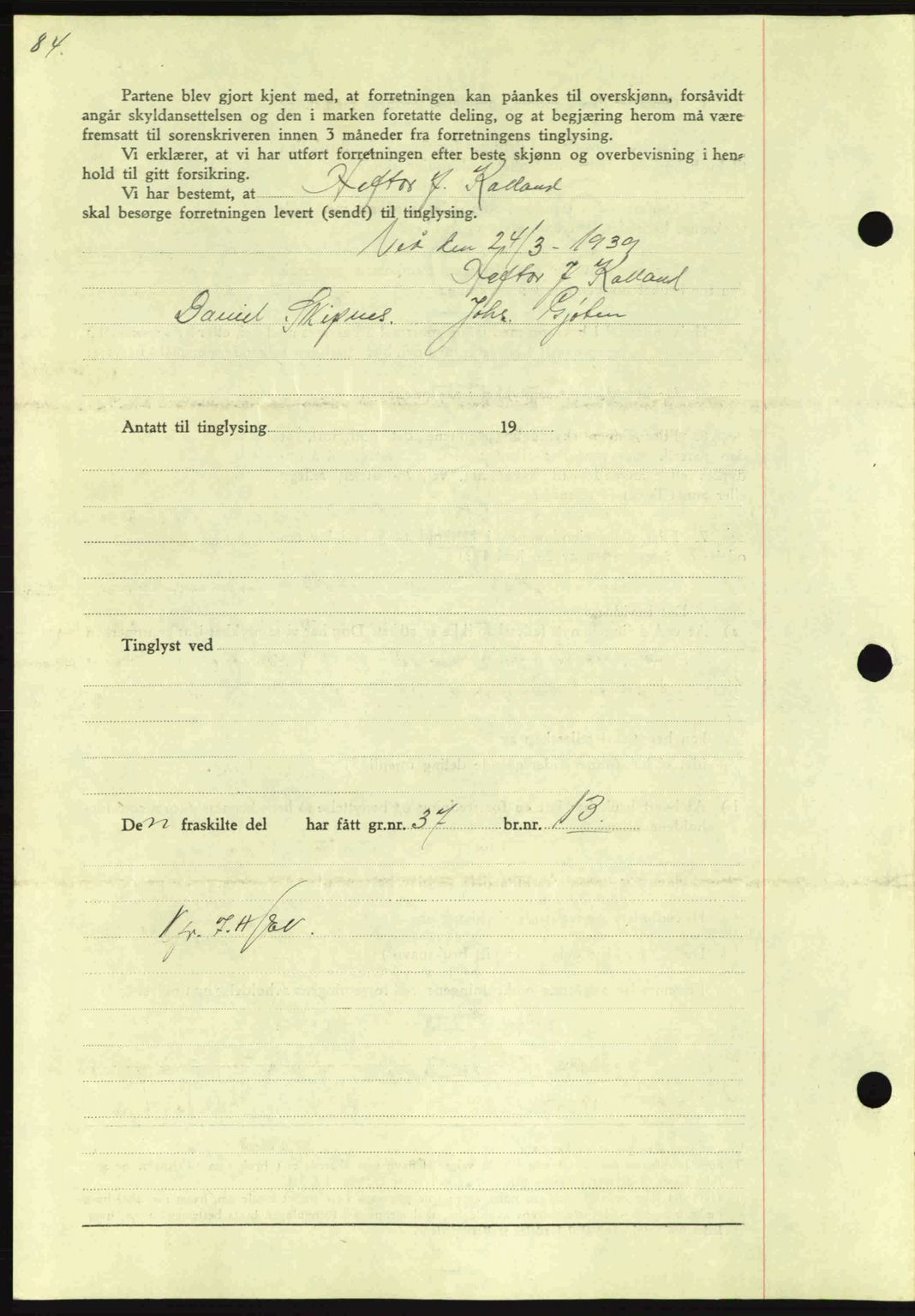 Nordmøre sorenskriveri, AV/SAT-A-4132/1/2/2Ca: Pantebok nr. A86, 1939-1939, Dagboknr: 895/1939