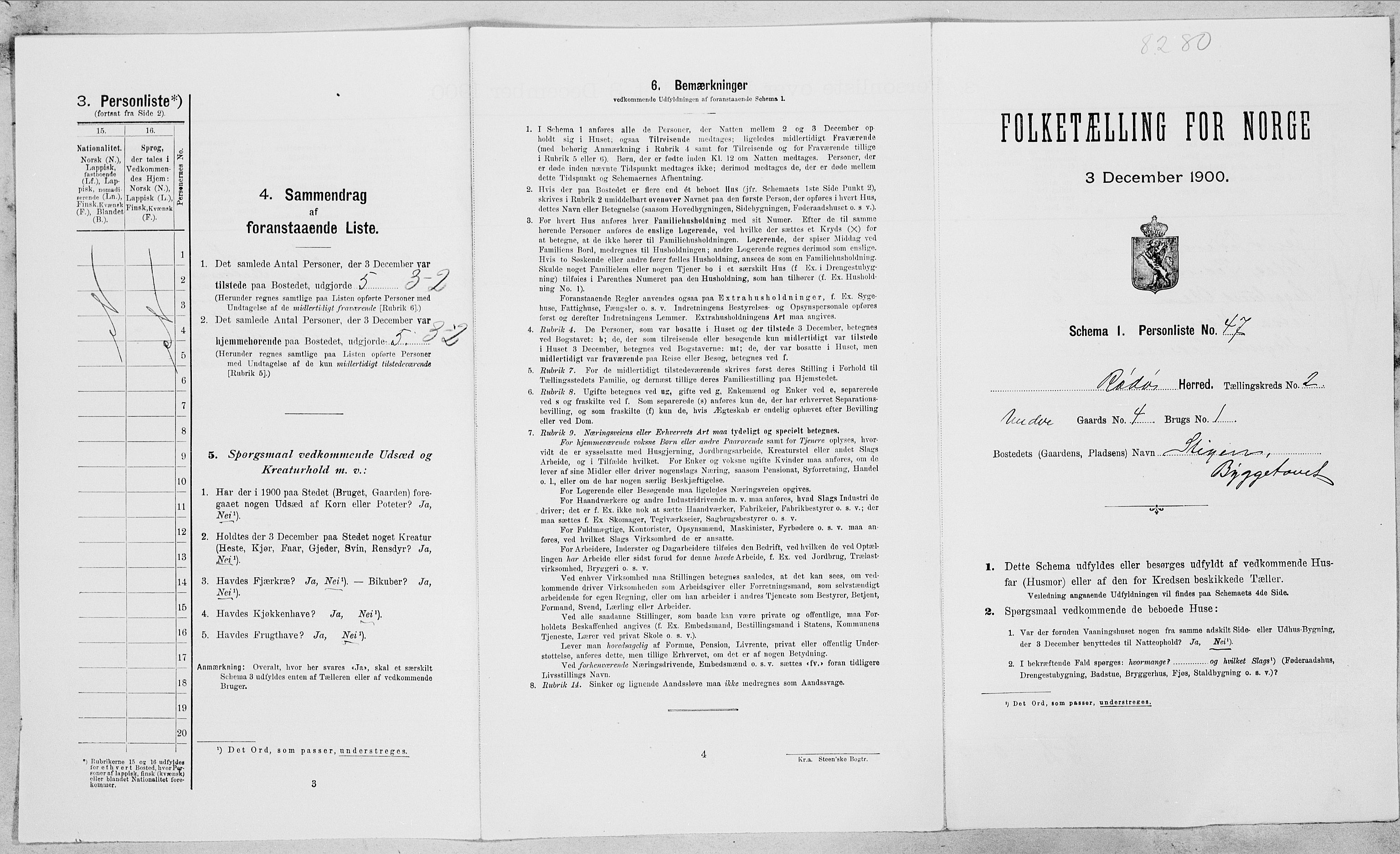 SAT, Folketelling 1900 for 1836 Rødøy herred, 1900, s. 206