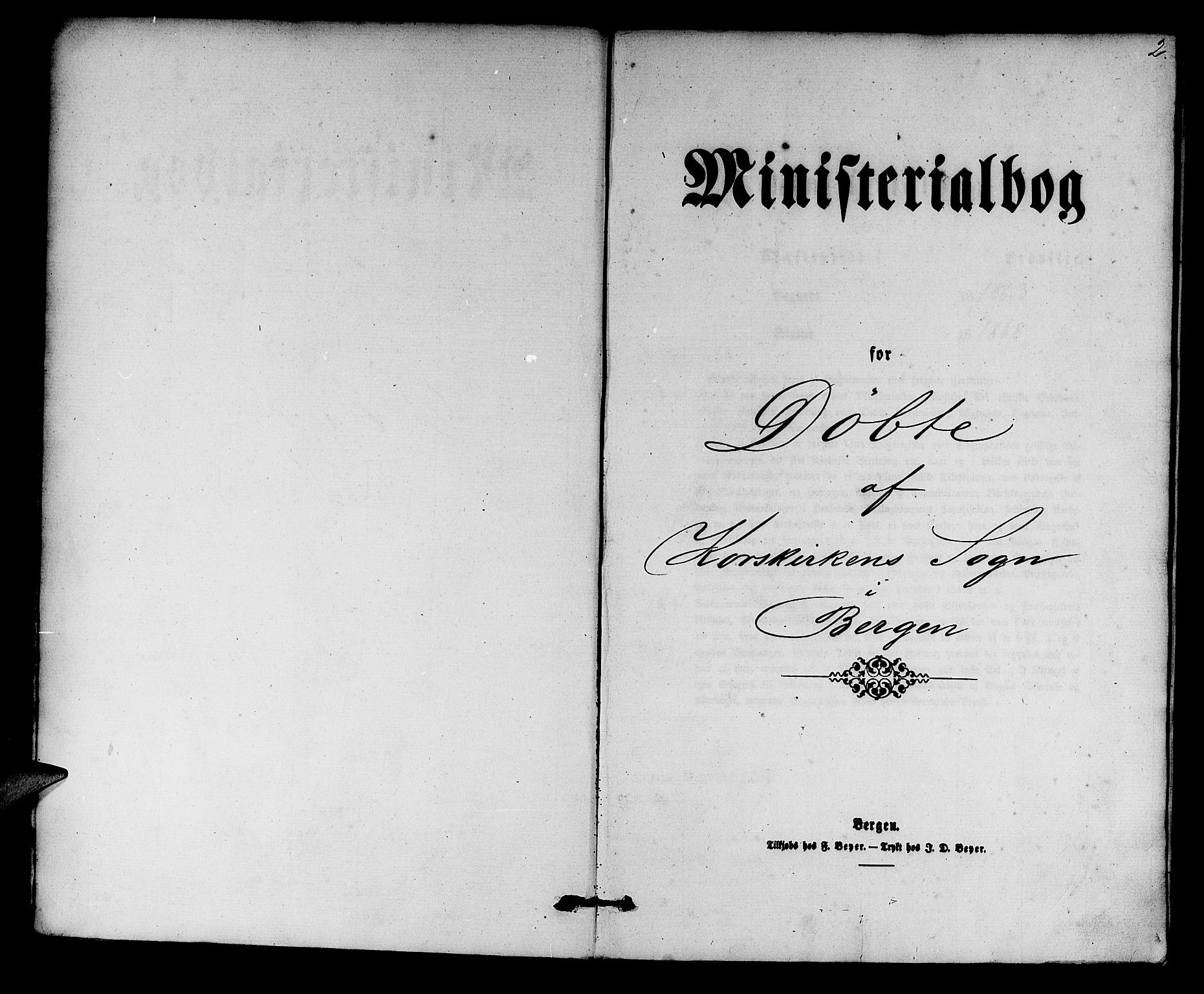 Korskirken sokneprestembete, SAB/A-76101/H/Hab: Klokkerbok nr. B 5, 1863-1868, s. 2