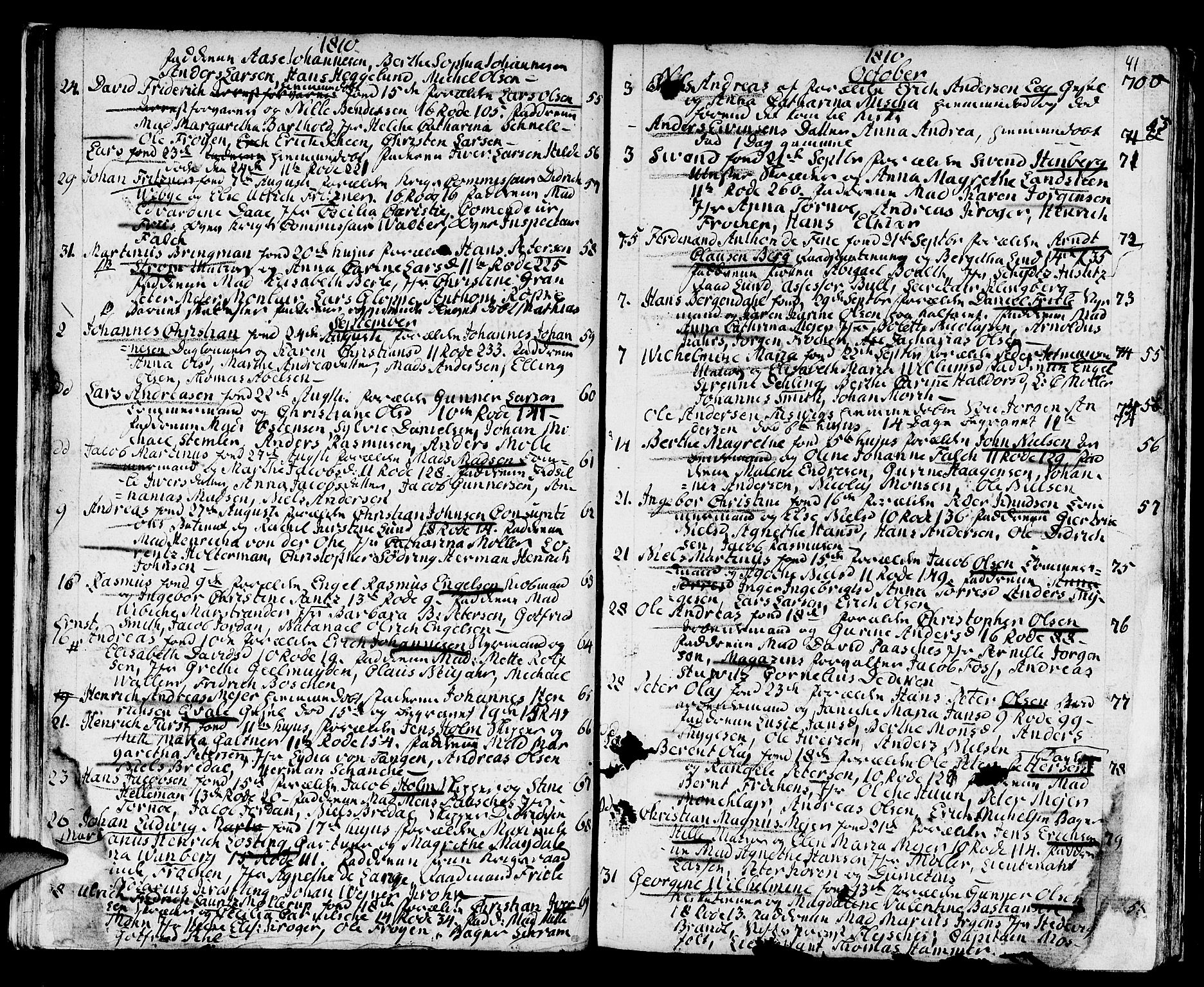 Domkirken sokneprestembete, AV/SAB-A-74801/H/Haa/L0005: Ministerialbok nr. A 5, 1808-1820, s. 40-41