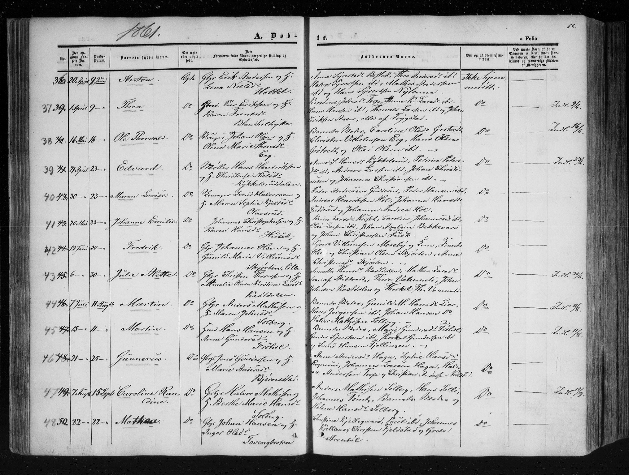 Askim prestekontor Kirkebøker, AV/SAO-A-10900/F/Fa/L0005: Ministerialbok nr. 5, 1847-1879, s. 58