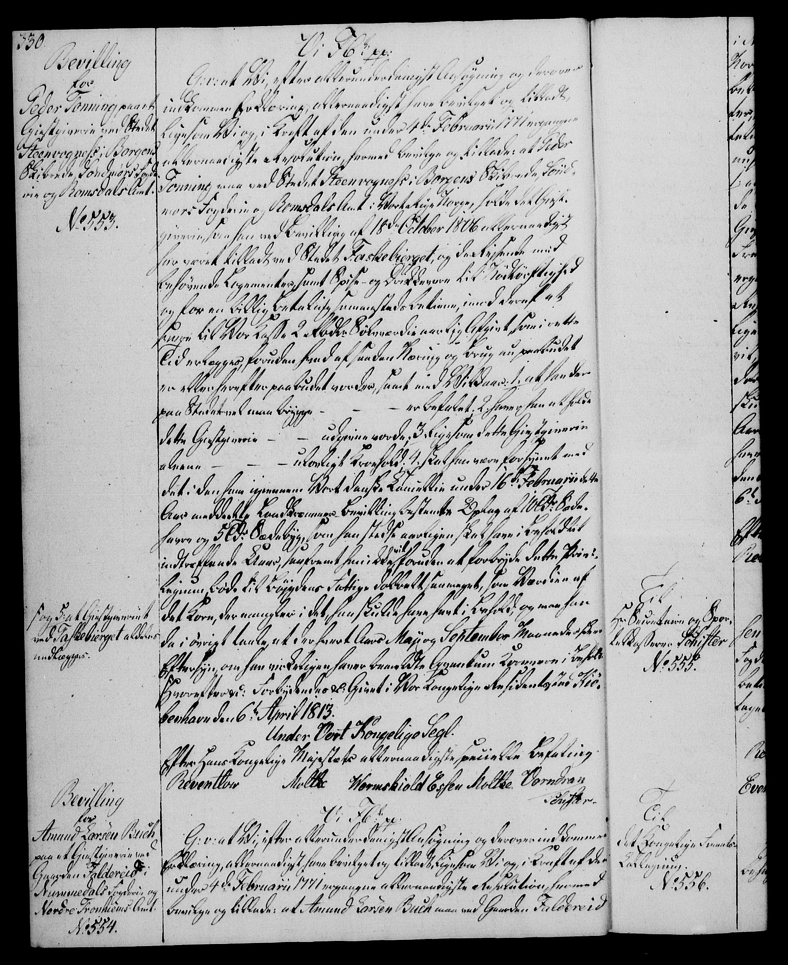 Rentekammeret, Kammerkanselliet, RA/EA-3111/G/Gg/Gga/L0020: Norsk ekspedisjonsprotokoll med register (merket RK 53.20), 1811-1814, s. 330