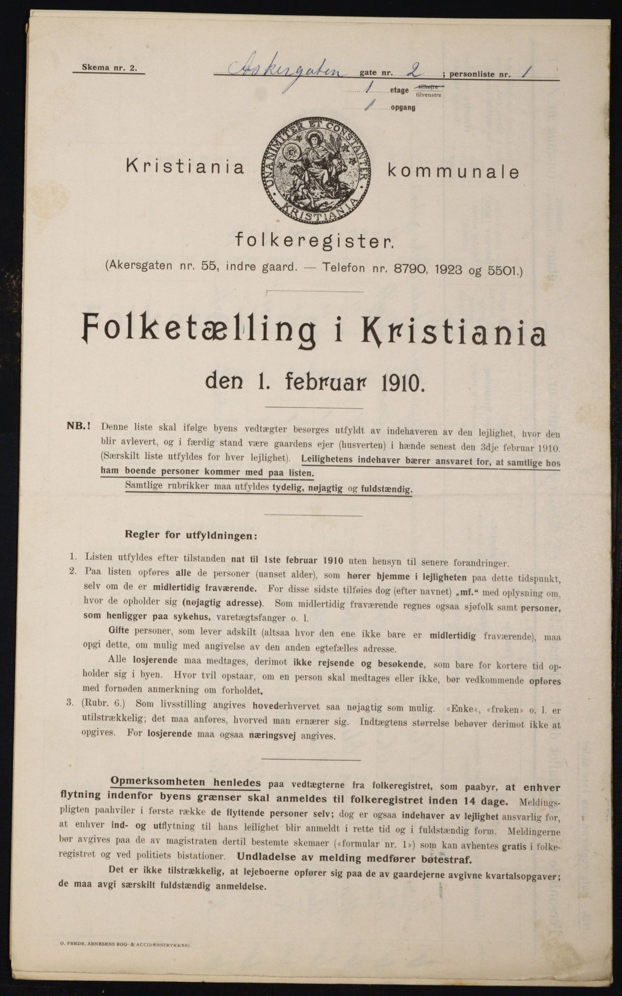 OBA, Kommunal folketelling 1.2.1910 for Kristiania, 1910, s. 2317