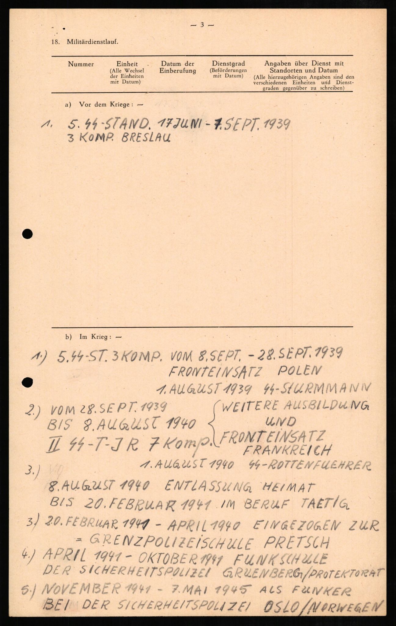 Forsvaret, Forsvarets overkommando II, AV/RA-RAFA-3915/D/Db/L0007: CI Questionaires. Tyske okkupasjonsstyrker i Norge. Tyskere., 1945-1946, s. 465