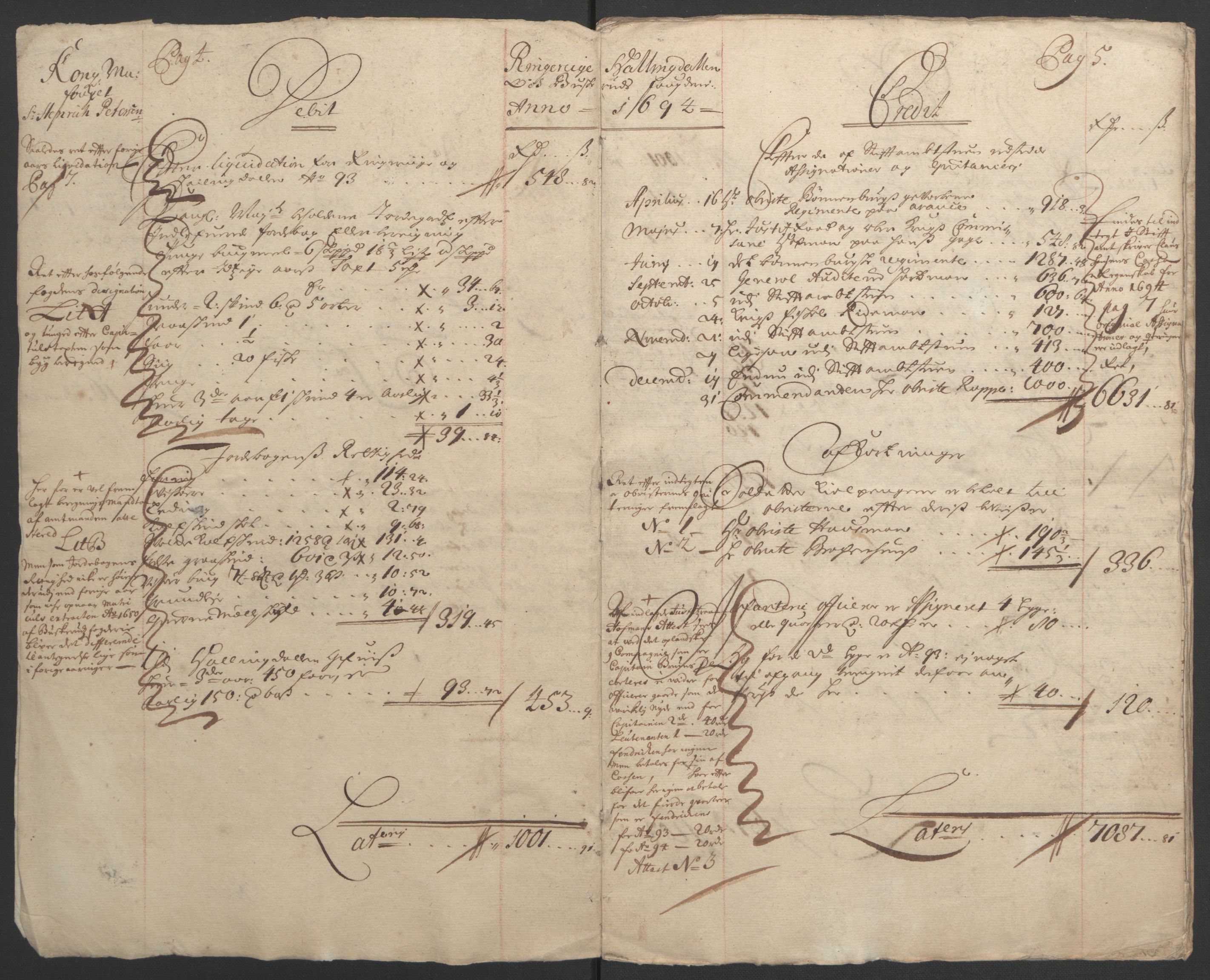 Rentekammeret inntil 1814, Reviderte regnskaper, Fogderegnskap, AV/RA-EA-4092/R22/L1451: Fogderegnskap Ringerike, Hallingdal og Buskerud, 1694, s. 6