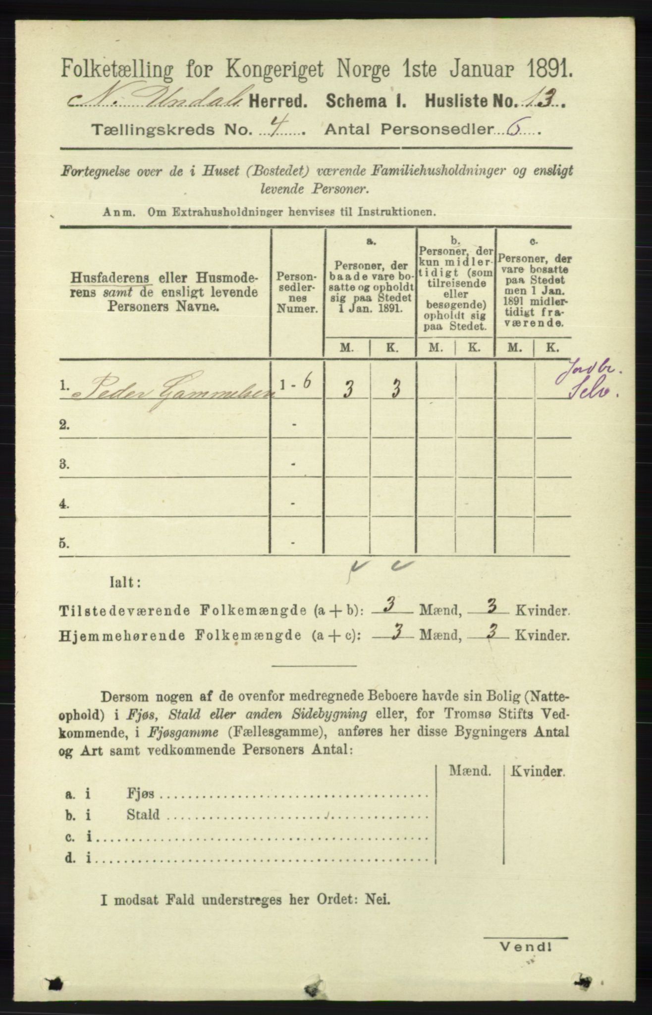 RA, Folketelling 1891 for 1028 Nord-Audnedal herred, 1891, s. 1092