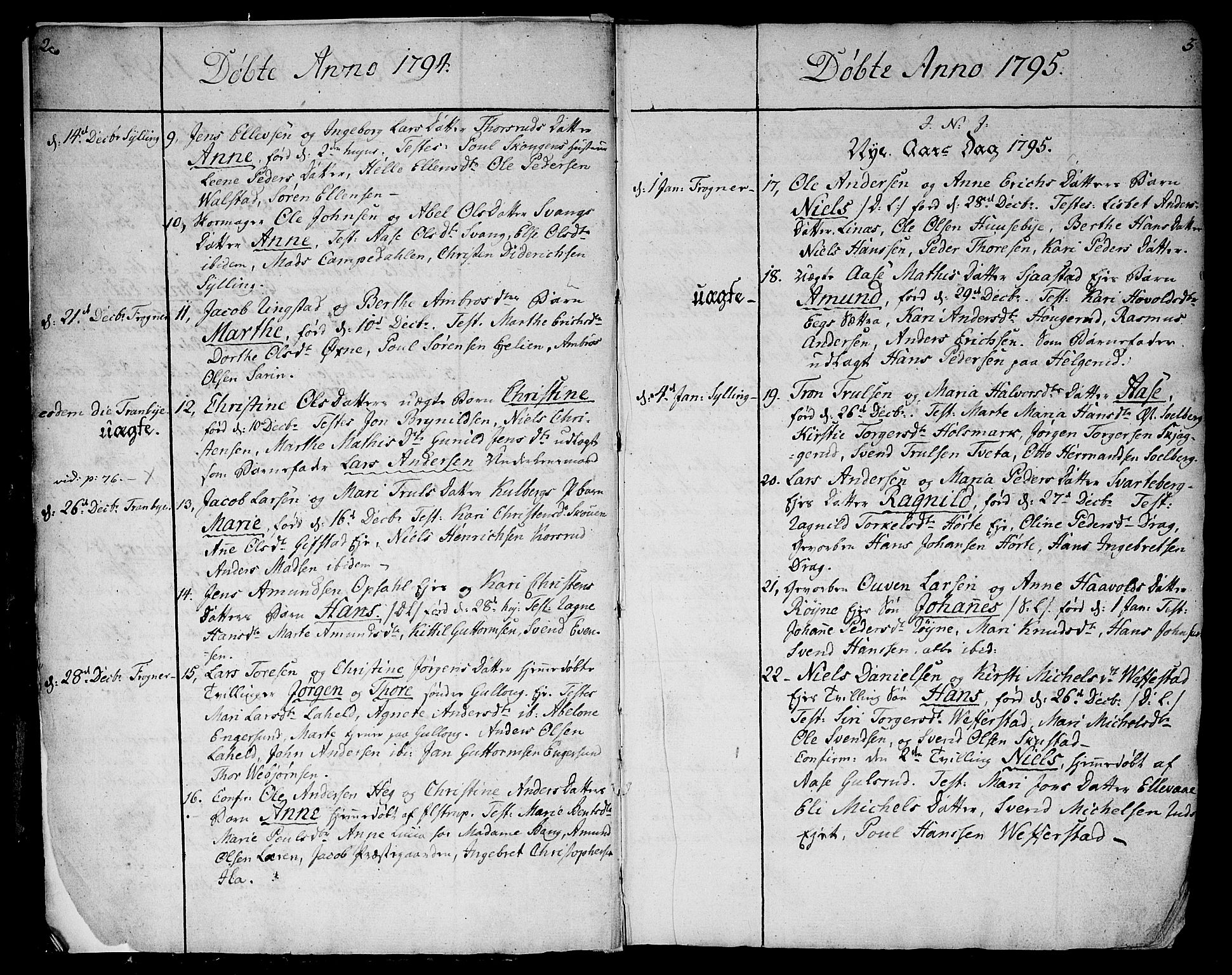 Lier kirkebøker, SAKO/A-230/F/Fa/L0007: Ministerialbok nr. I 7, 1794-1813, s. 2-3