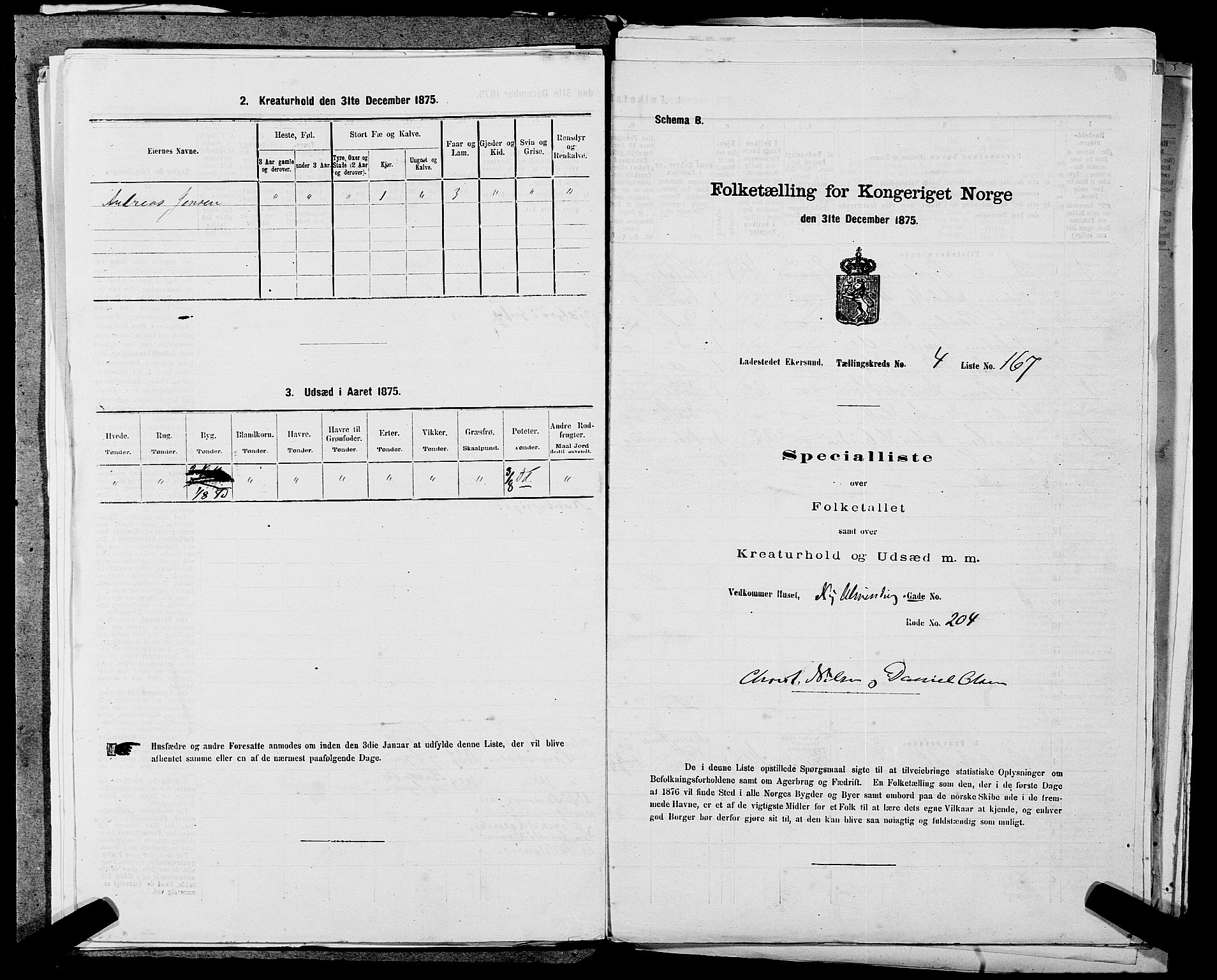 SAST, Folketelling 1875 for 1101B Eigersund prestegjeld, Egersund ladested, 1875, s. 355