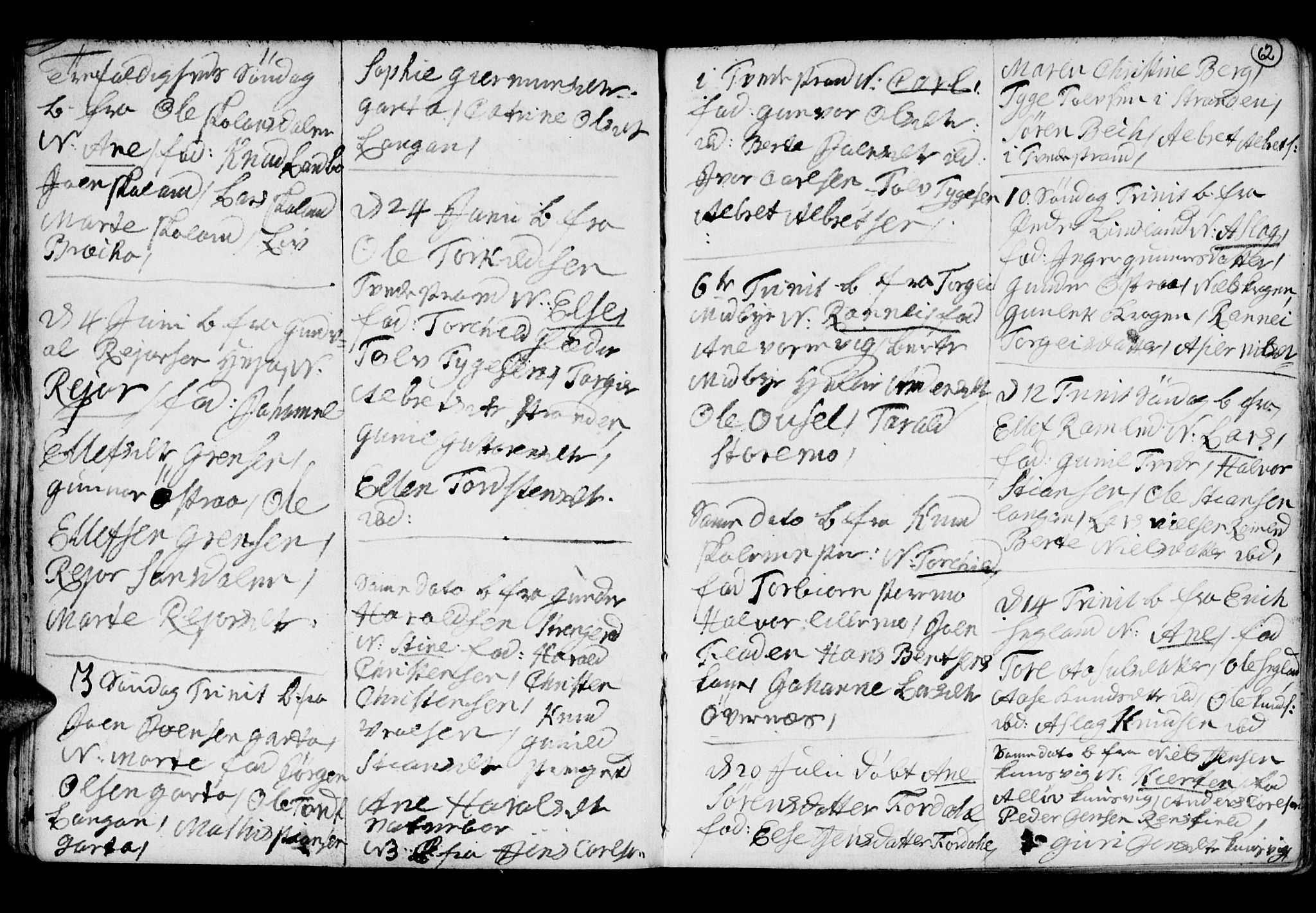 Holt sokneprestkontor, AV/SAK-1111-0021/F/Fb/L0005: Klokkerbok nr. B 5, 1746-1764, s. 62