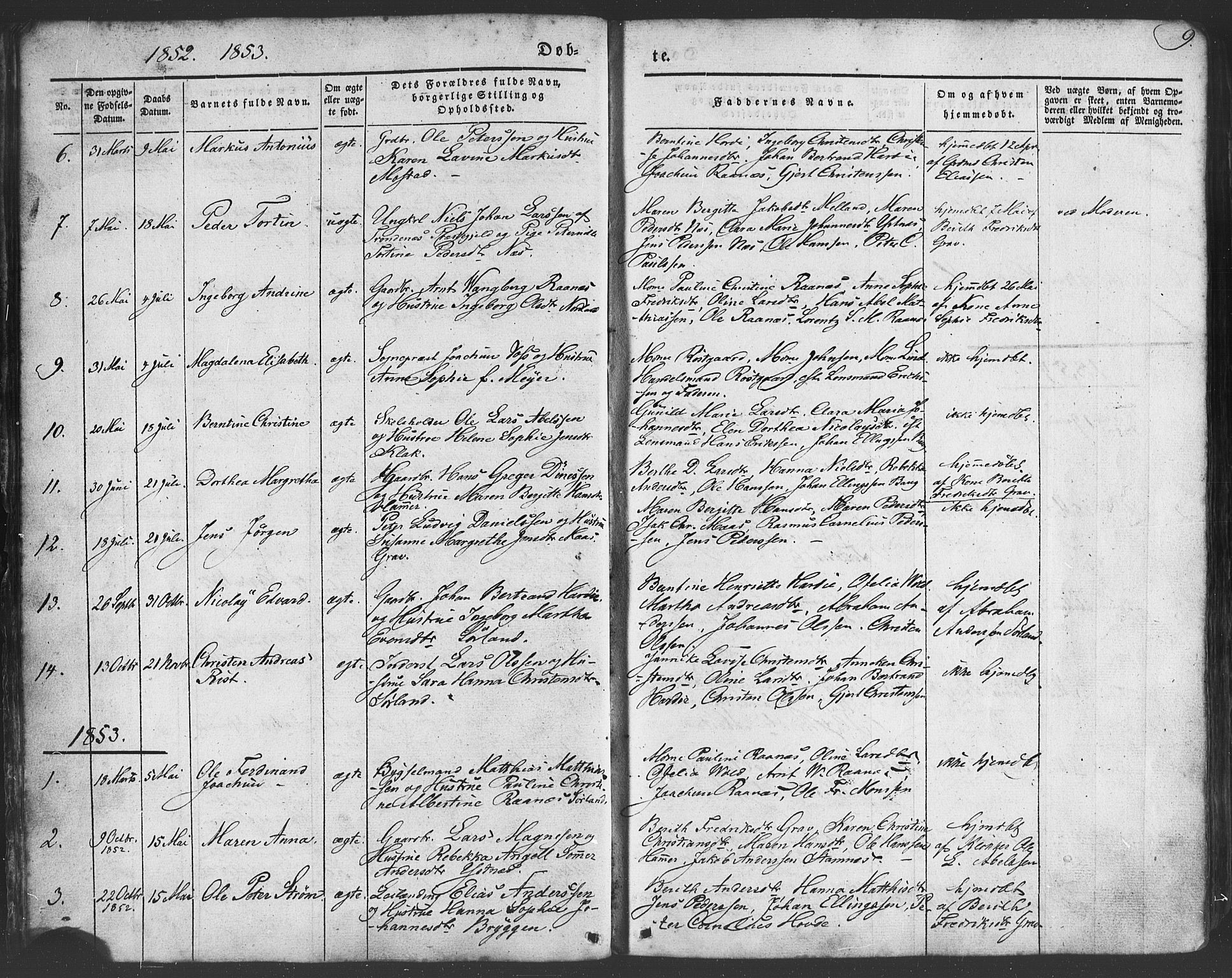 Ministerialprotokoller, klokkerbøker og fødselsregistre - Nordland, AV/SAT-A-1459/807/L0121: Ministerialbok nr. 807A04, 1846-1879, s. 9