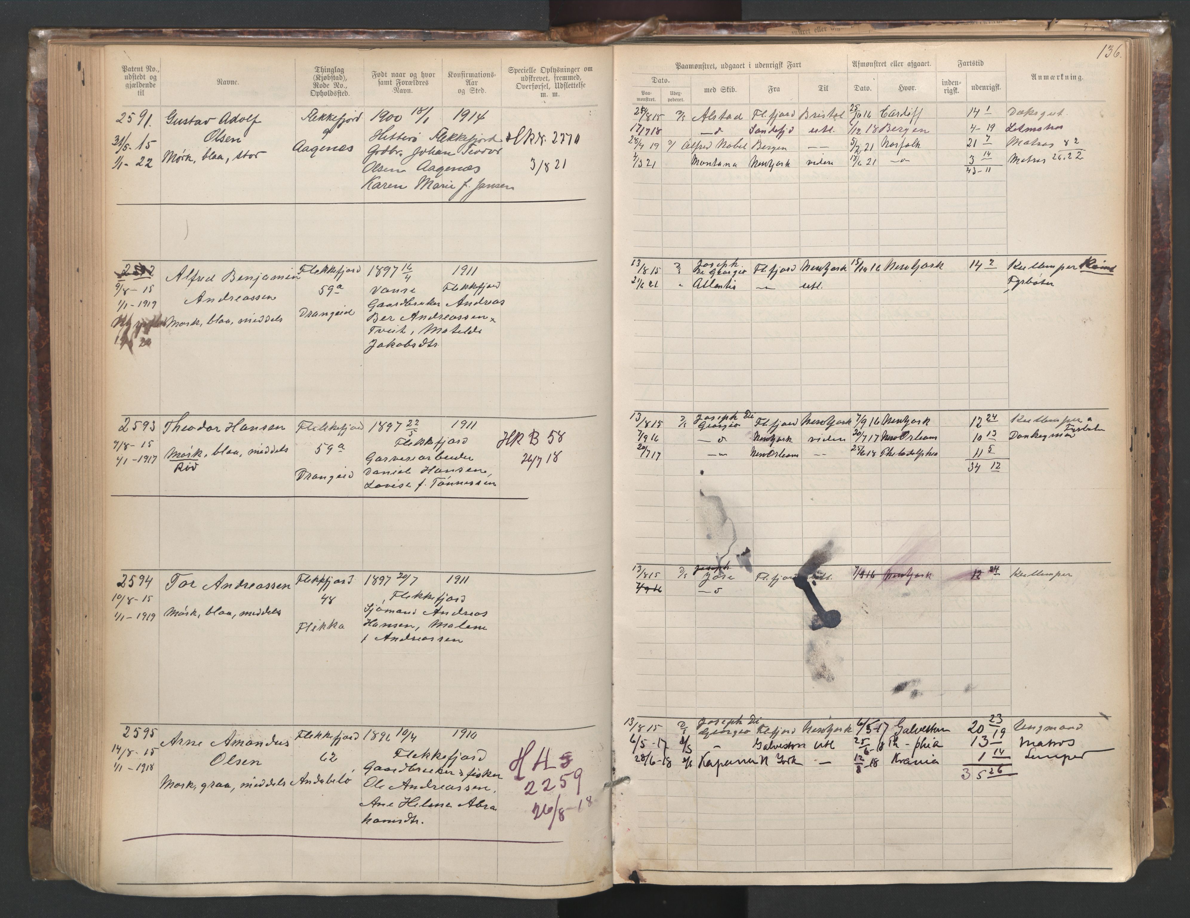 Flekkefjord mønstringskrets, AV/SAK-2031-0018/F/Fa/L0003: Annotasjonsrulle nr 1921-2963 med register, N-3, 1892-1948, s. 167