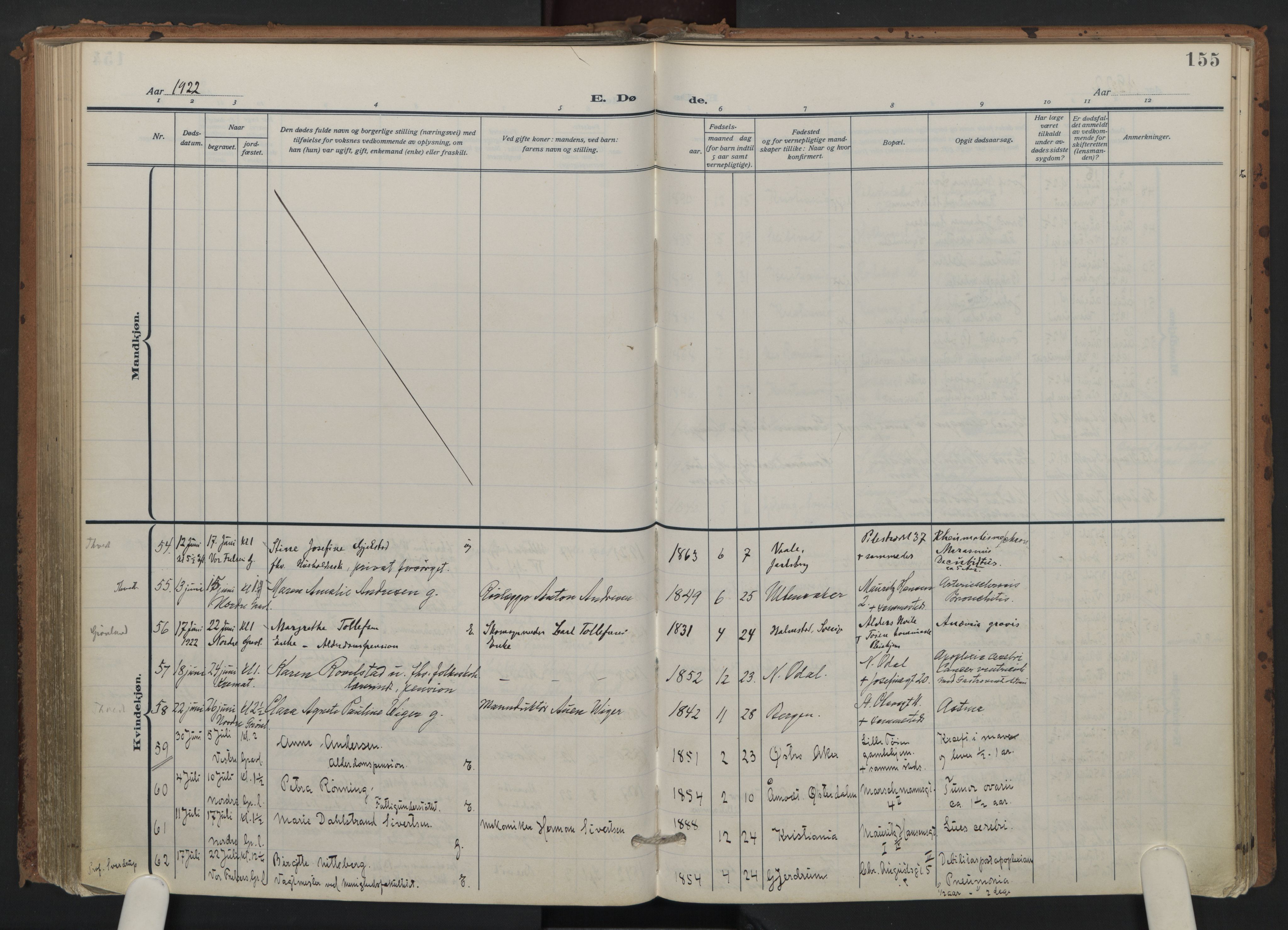 Trefoldighet prestekontor Kirkebøker, AV/SAO-A-10882/F/Fd/L0005: Ministerialbok nr. IV 5, 1912-1929, s. 155