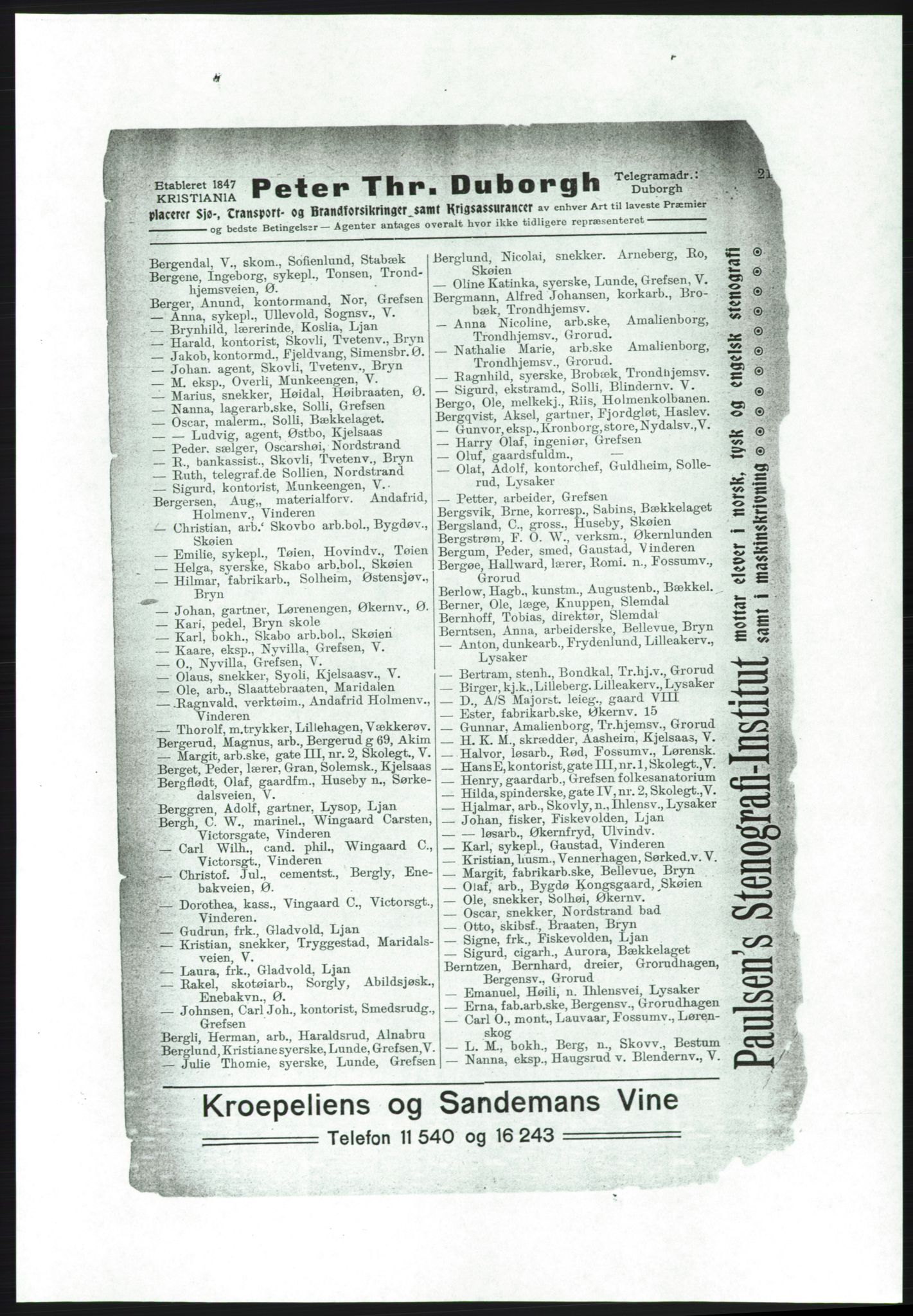 Aker adressebok/adressekalender, PUBL/001/A/001: Akers adressebok, 1916-1917, s. 21
