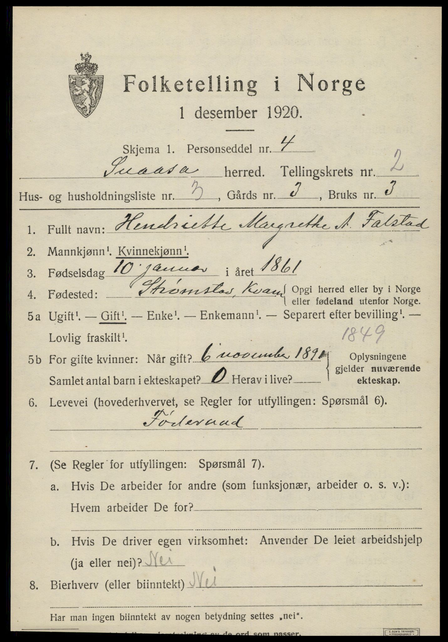 SAT, Folketelling 1920 for 1736 Snåsa herred, 1920, s. 1218