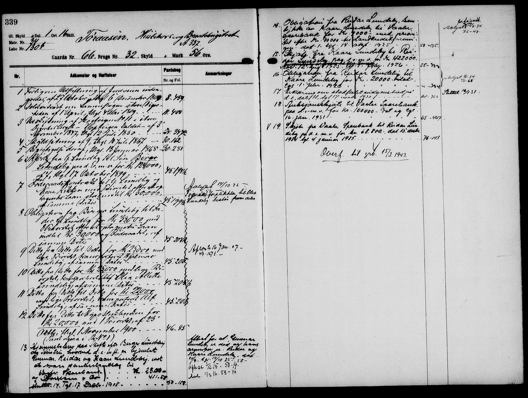 Solør tingrett, AV/SAH-TING-008/H/Ha/Hak/L0005: Panteregister nr. V, 1900-1935, s. 339