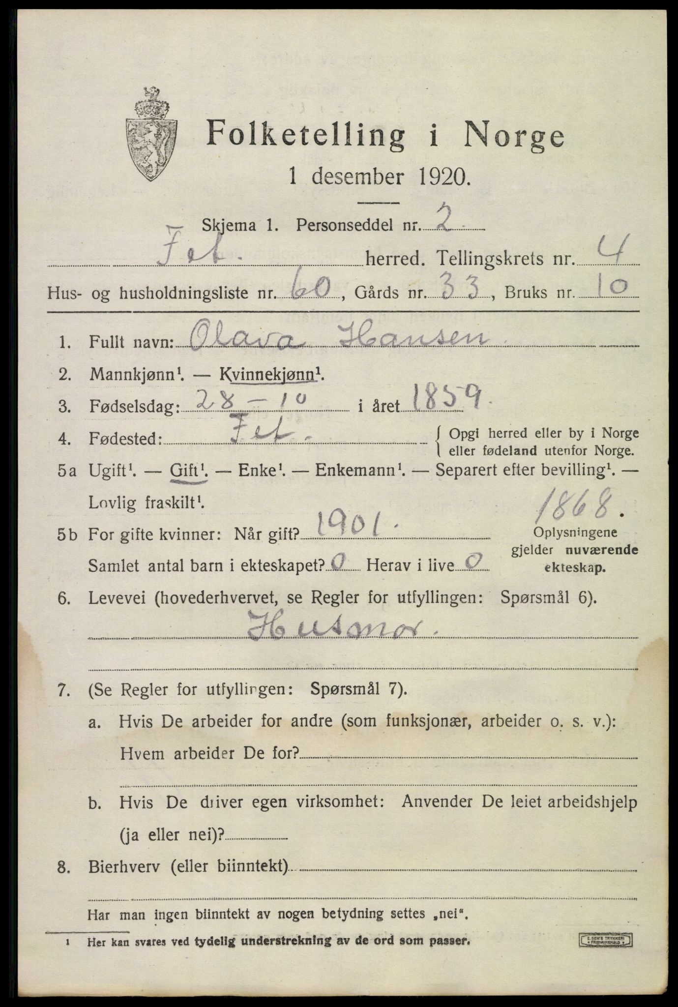 SAO, Folketelling 1920 for 0227 Fet herred, 1920, s. 5526