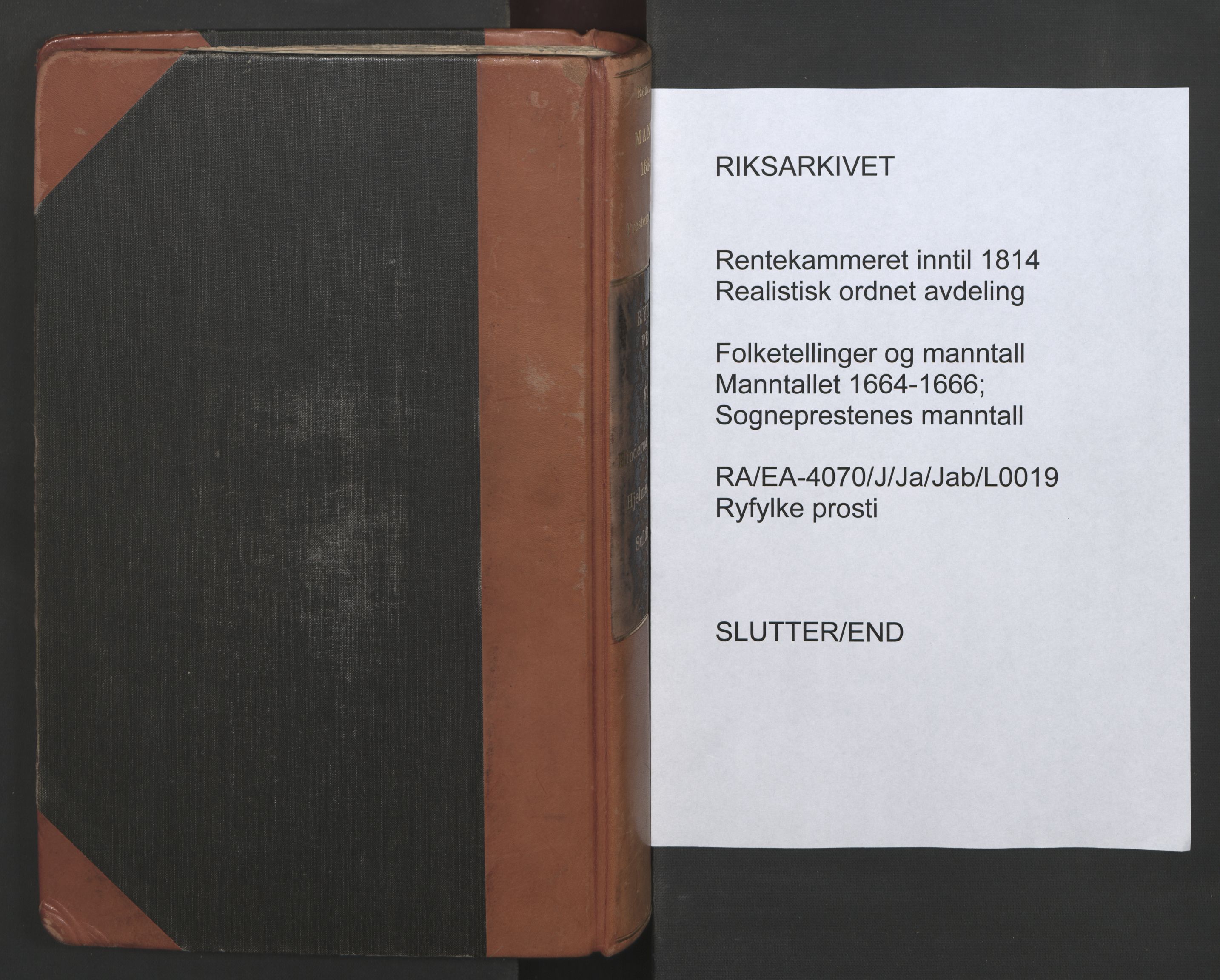RA, Sogneprestenes manntall 1664-1666, nr. 19: Ryfylke prosti, 1664-1666
