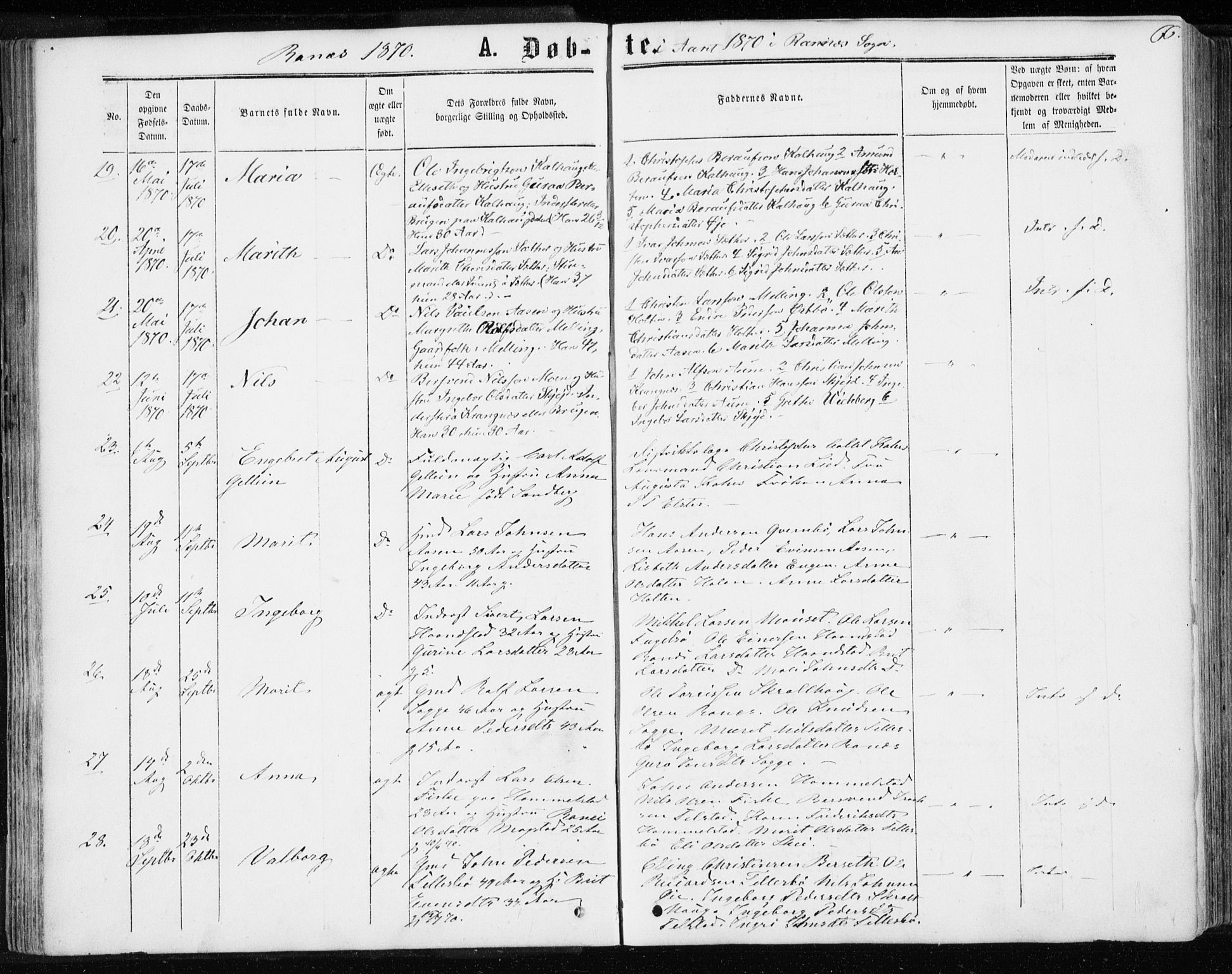 Ministerialprotokoller, klokkerbøker og fødselsregistre - Møre og Romsdal, SAT/A-1454/595/L1045: Ministerialbok nr. 595A07, 1863-1873, s. 66